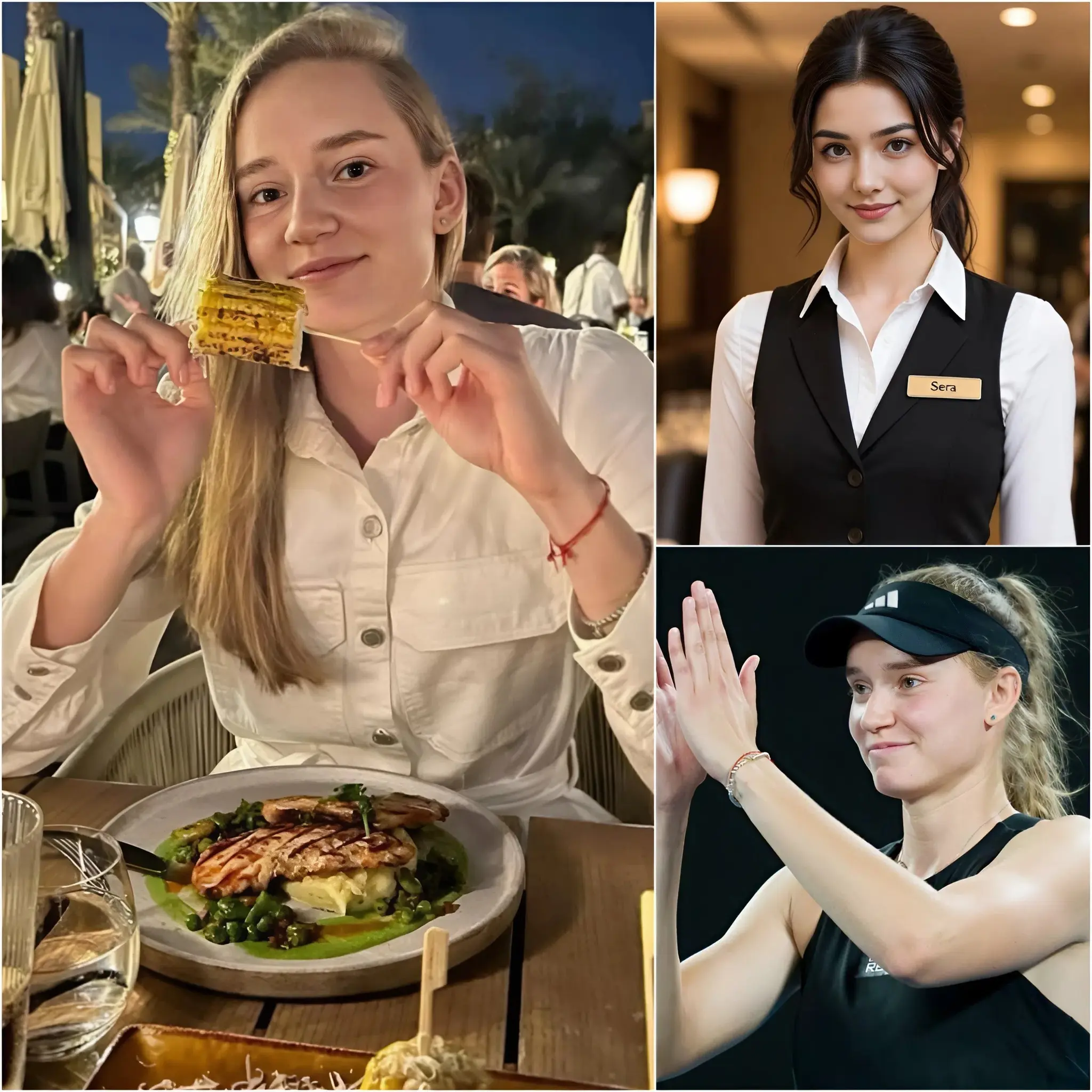 Cover Image for ✨ Sera, a 22-year-old waitress, had no idea that the quiet woman she was serving was actually Elena Rybakina, the world’s No. 2 tennis star.