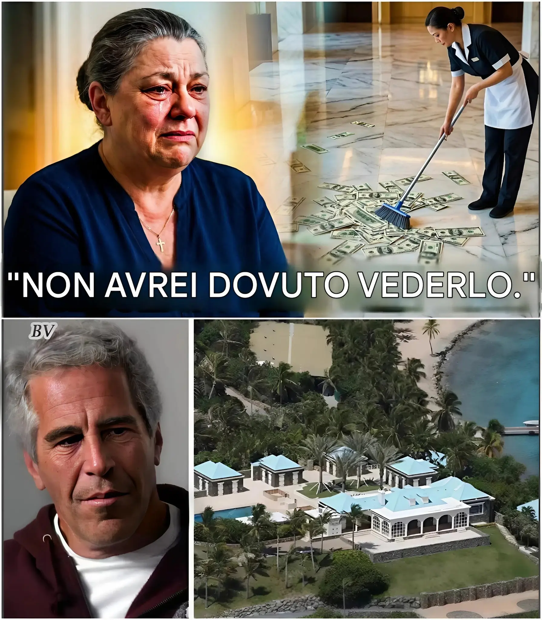 Cover Image for 🚨 “Ho passato 11 mesi a pulire il sangue dai pavimenti di marmo sull’isola privata di Jeffrey Epstein… e nessuno mi ha mai chiesto cosa avessi visto.”