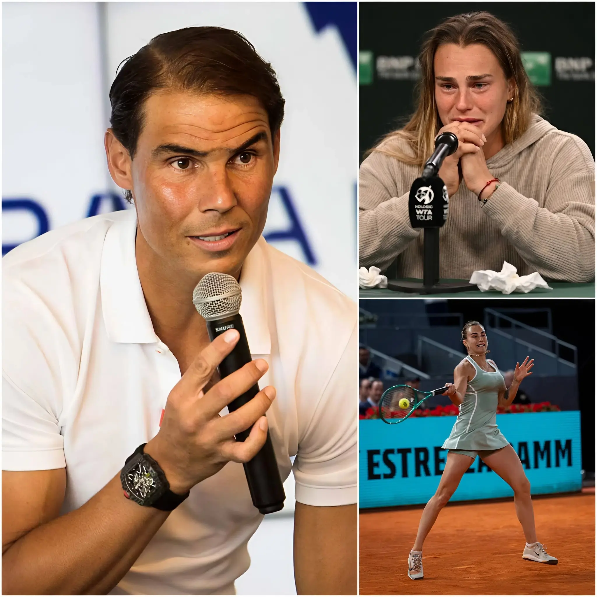 Cover Image for 🔥 “DON’T MESS WITH HER COUNTRY OR FAMILY!” – Nadal Defends Sabalenka After Madrid Open Backlash