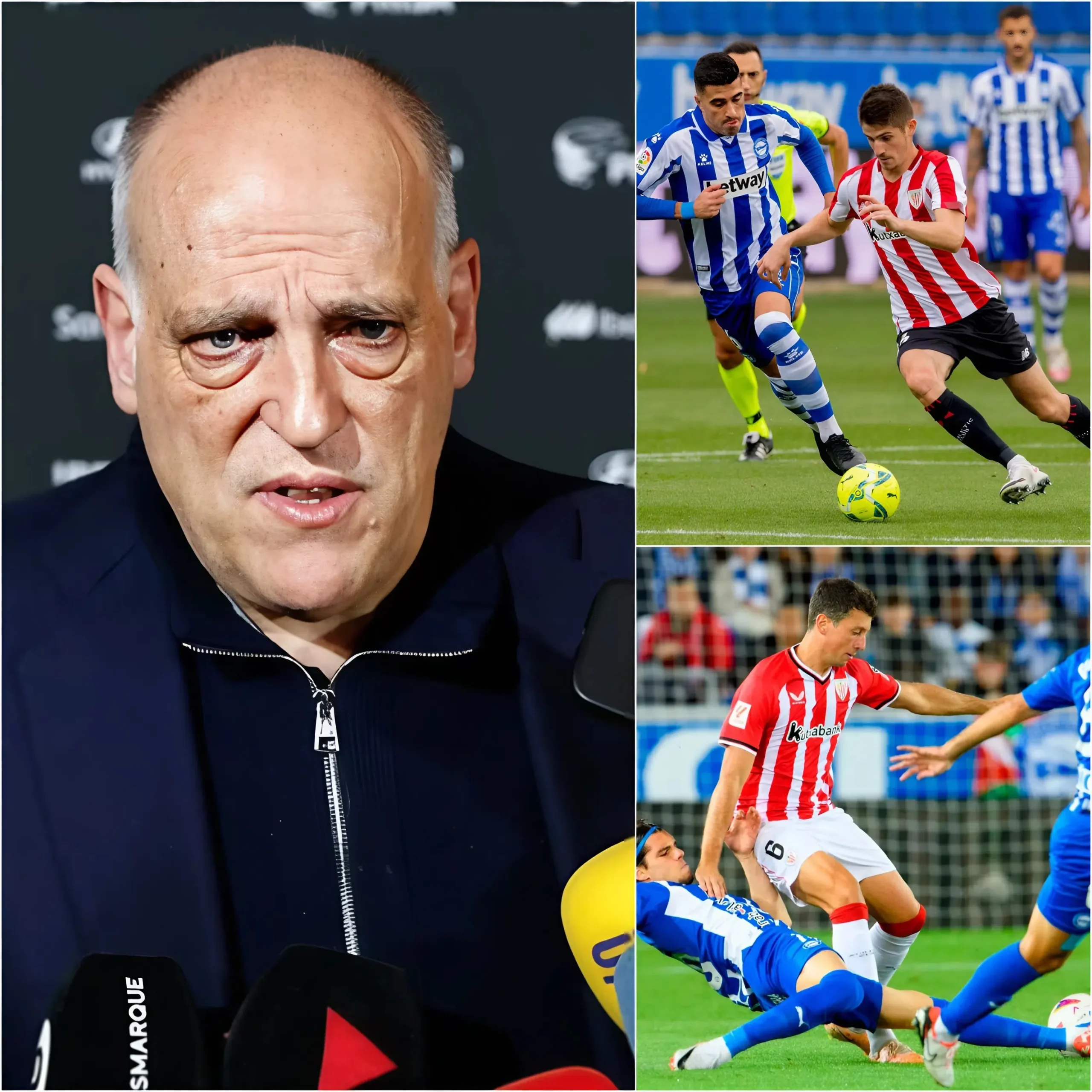 Cover Image for EL PRESIDENTE DE LA LIGA, JAVIER TEBAS, SE HA VISTO OBLIGADO A CONVOCAR UNA REUNIÓN DE URGENCIA NO PREVISTA: tras el partido entre el Deportivo Alavés y el Athletic Bilbao,