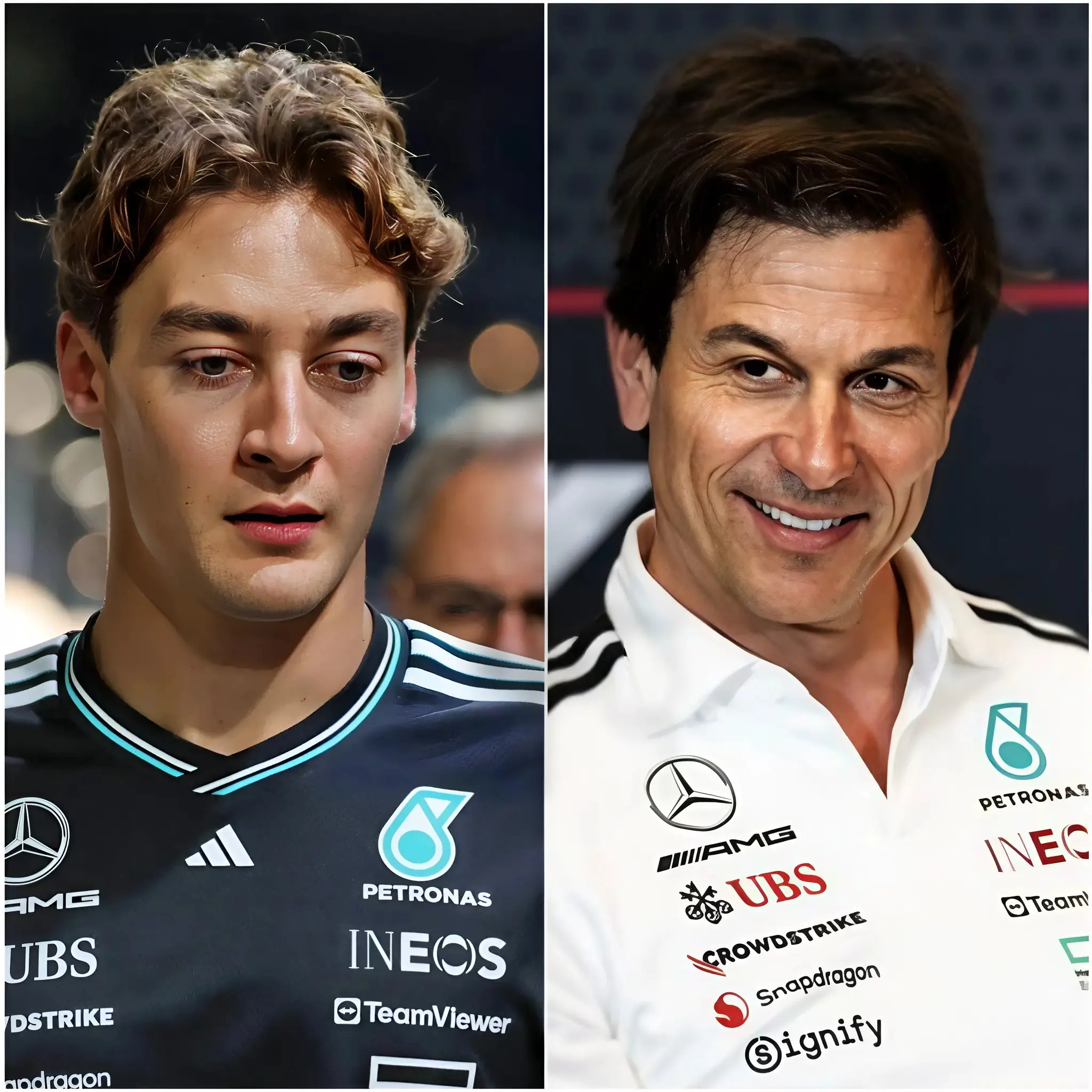 Cover Image for 🏎️💥 DERNIÈRES NOUVELLES : George Russell et Toto Wolff ont stupéfié le monde de la F1 avec un message qui a laissé les fans sans voix. Les réseaux sociaux ont explosé tôt le matin après que Mercedes ait fait une annonce inattendue, une révélation qui est rapidement devenue l’une des histoires les plus commentées au monde.