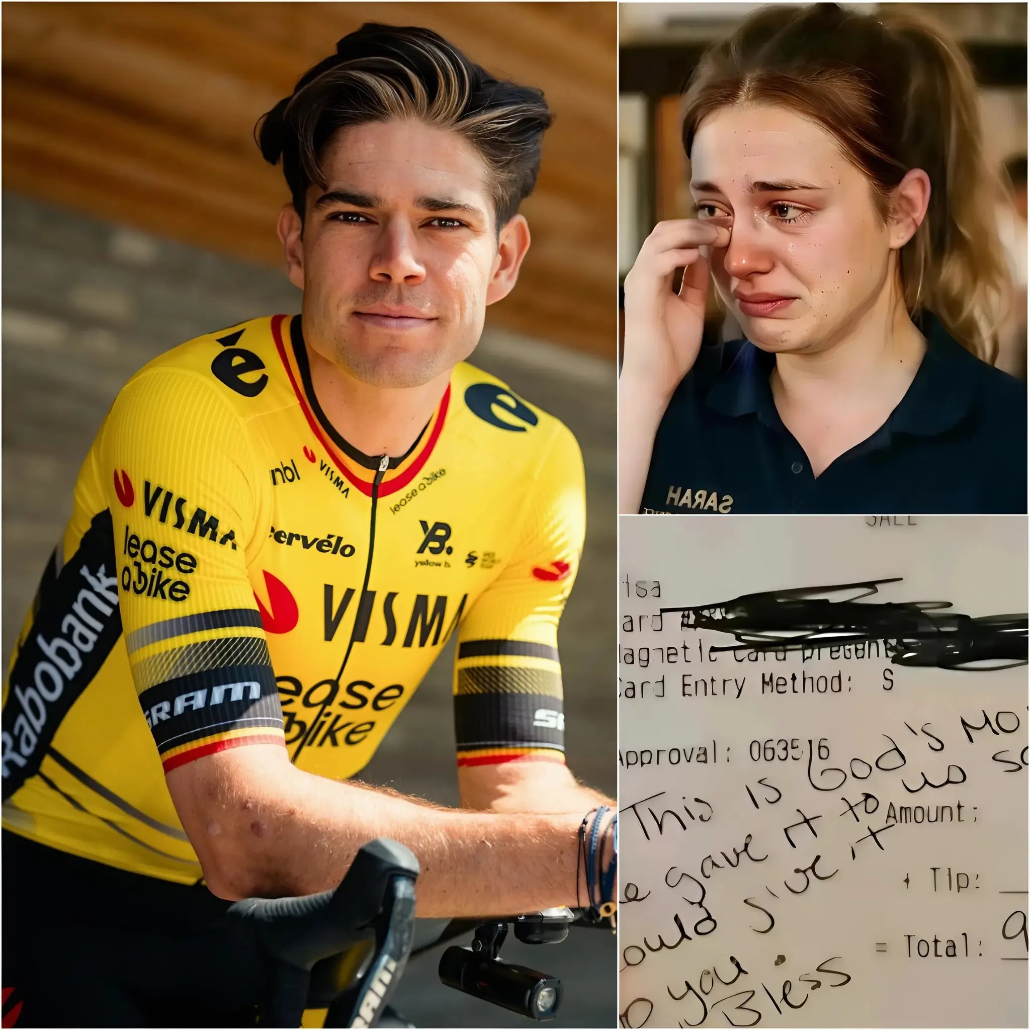 Cover Image for ✨ Sera, a 22-year-old waitress at a small family diner in Dallas, had no idea that the calm, polite man she was serving was actually Wout van Aert—one of the biggest stars in professional cycling.