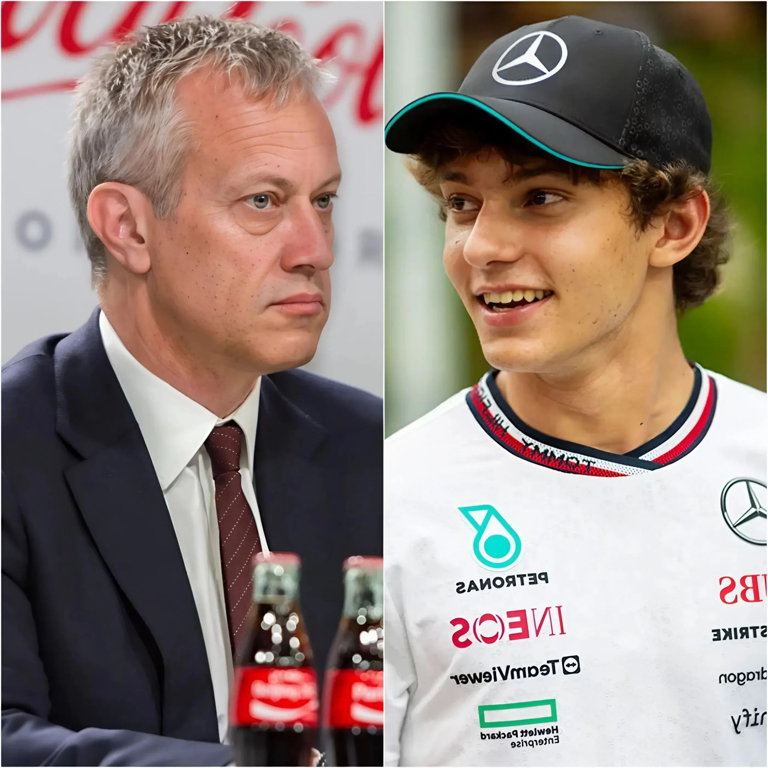 Cover Image for L’amministratore delegato di Co.ca-Co.la, James Quincey, ha lasciato tutti a bocca aperta quando ha offerto a Kimi Antonelli 25 milioni di dollari per promuovere la Coca-Cola sulla sua tuta da corsa e sulla sua monoposto nelle prossime gare, subito dopo la vittoria dell’italiano al Miami Grand Prix.