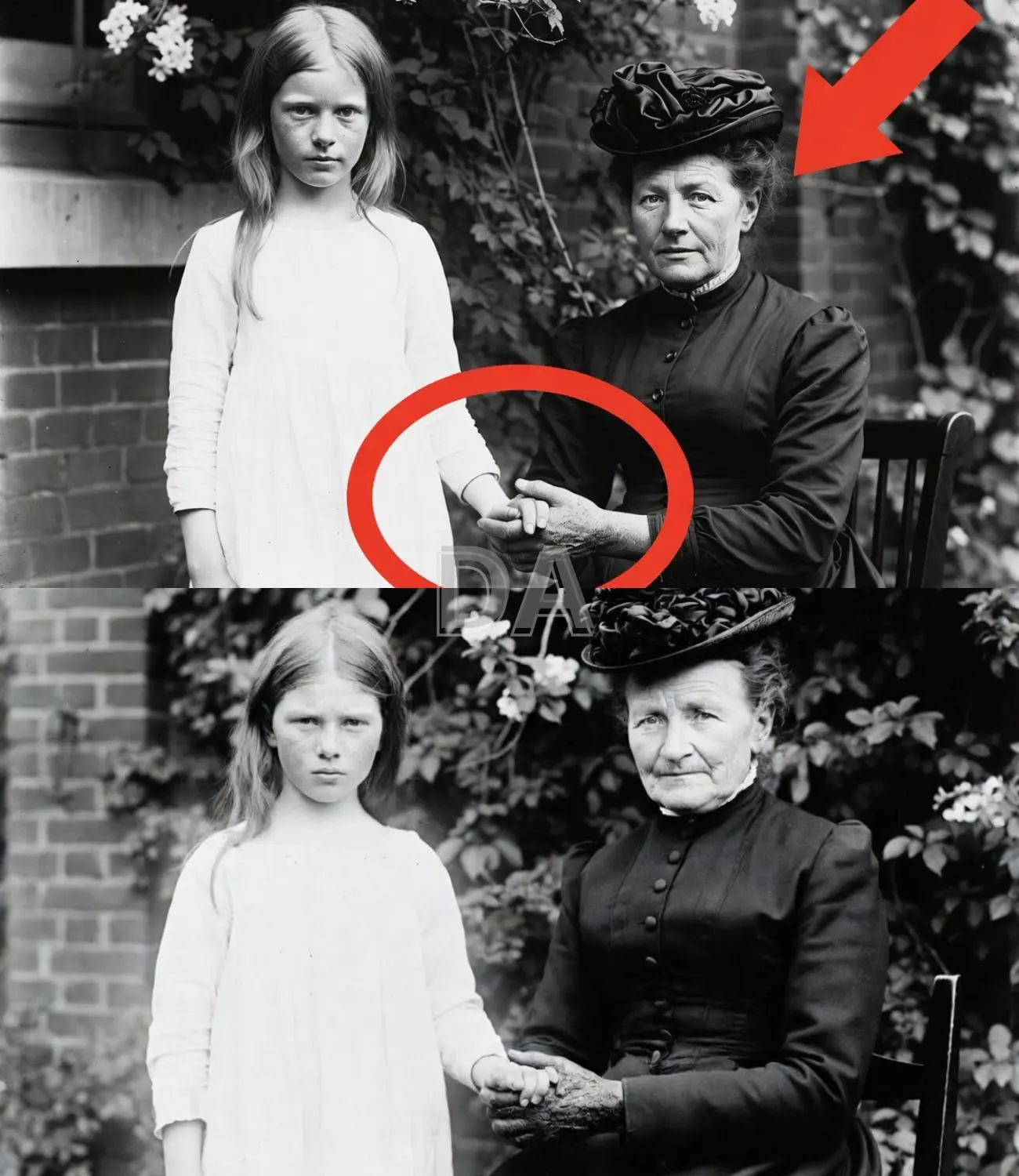 Cover Image for “Questa fotografia del 1899, che ritrae una ragazza e una donna che si tengono per mano, sembrava normale, finché il restauro non ha rivelato un orrore…”