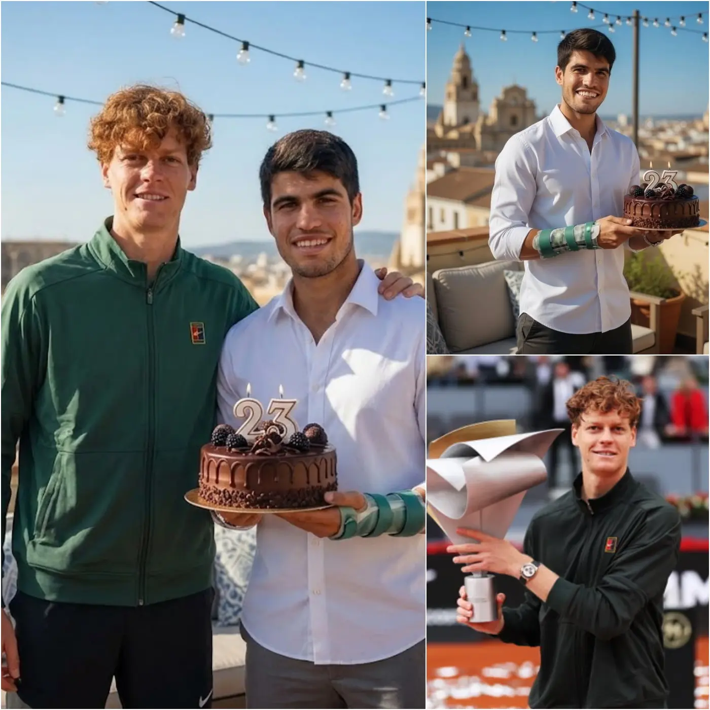 Cover Image for “Fai il tifo per lui e stagli vicino” Jannik Sinner ha sorpreso tutti inviando un toccante messaggio di 17 parole a Carlos Alcaraz proprio nel giorno del suo compleanno. Il messaggio, pieno di emozione, è arrivato mentre lo spagnolo è stato costretto a ritirarsi dal torneo a causa di un grave infortunio alla mano.