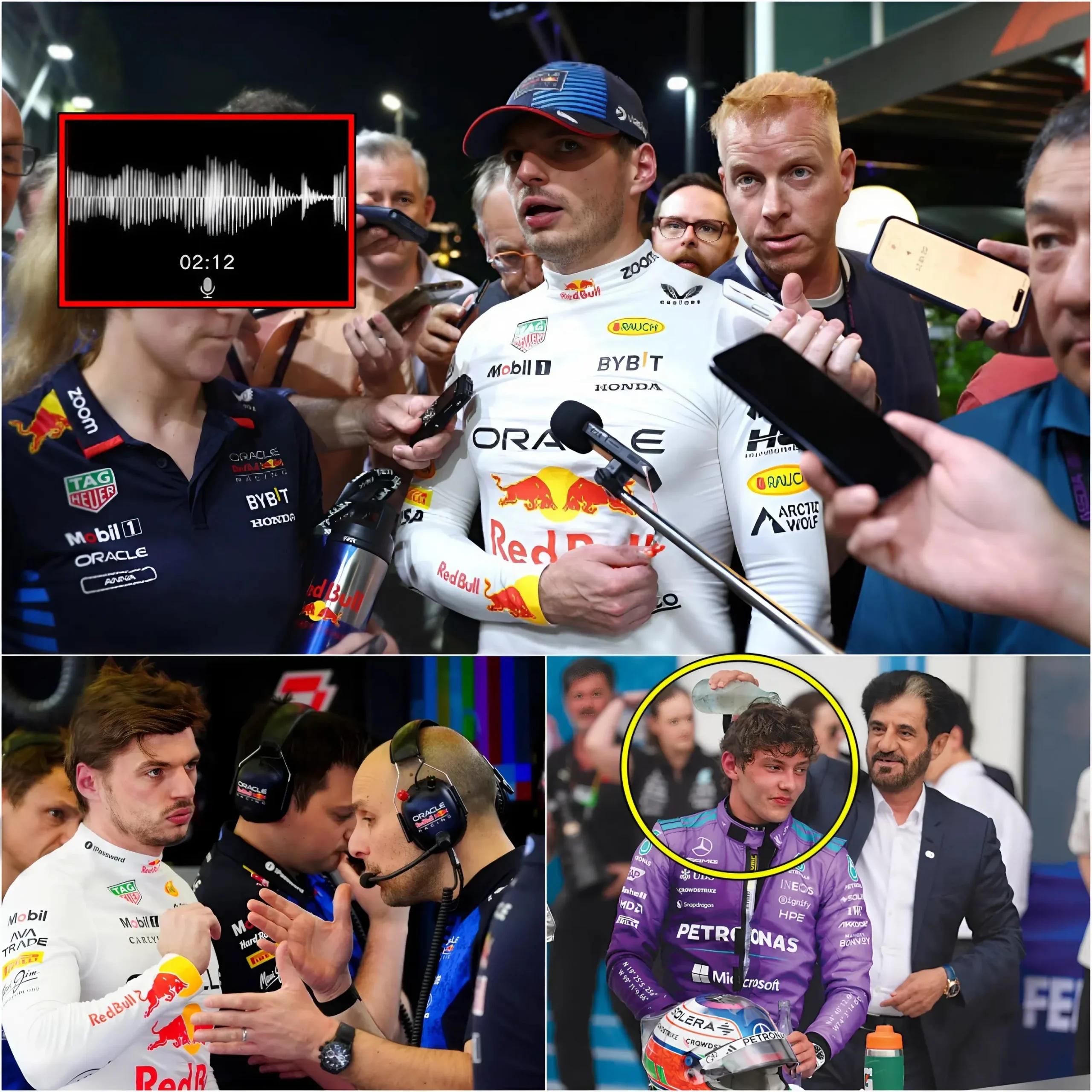 Cover Image for „IK KAN HIER NIET MEER OVER ZWIJGEN. IK WORD ONRECHTVAARDIG BEHANDELD EN ZE ZULLEN BETALEN VOOR HUN DOMME BESLISSINGEN.” Max Verstappen heeft zich in felle bewoordingen uitgesproken tegen de schandalige voorkeursbehandeling van de FIA tegenover Red Bull. Dit nadat een filmpje van een geheim gesprek is uitgelekt.