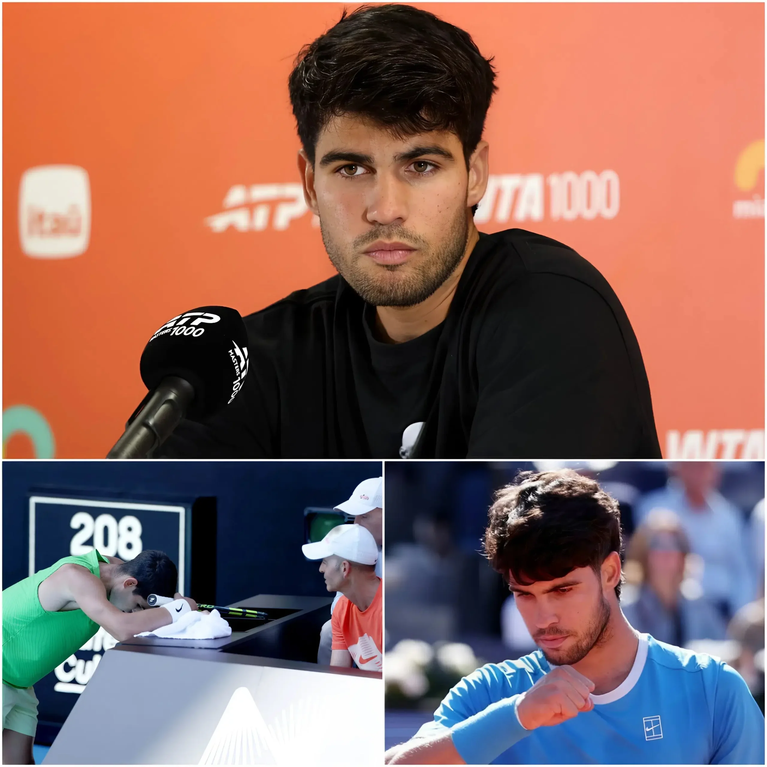 Cover Image for 🎾💔 “ESTA ES LA PRIMERA VEZ EN MI CARRERA QUE ME SIENTO TAN DECEPCIONADO CONMIGO MISMO…” Después de un periodo de silencio, Carlos Alcaraz finalmente ha hablado, explicando las razones detrás de su bajón de rendimiento en la temporada reciente de tenis y sus retiradas en varios torneos importantes.