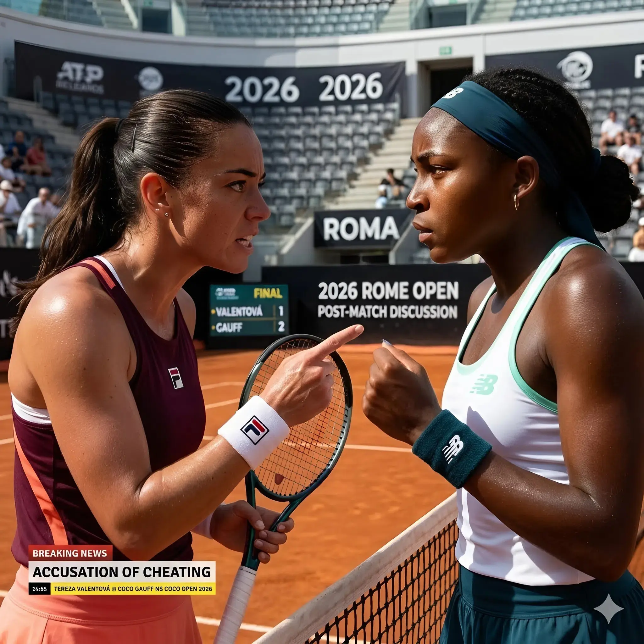 Cover Image for 💥“SHE CHEATED!” – Tereza Valentová exploded with accusations against Coco Gauff after her defeat at the Italian Open, furiously declaring