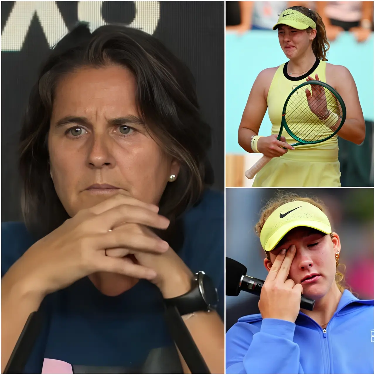 Cover Image for 🚨 “SHE’S ONLY 19 YEARS OLD” — Coach Conchita Martínez, who guides Mirra Andreeva, choked up and shed tears as she