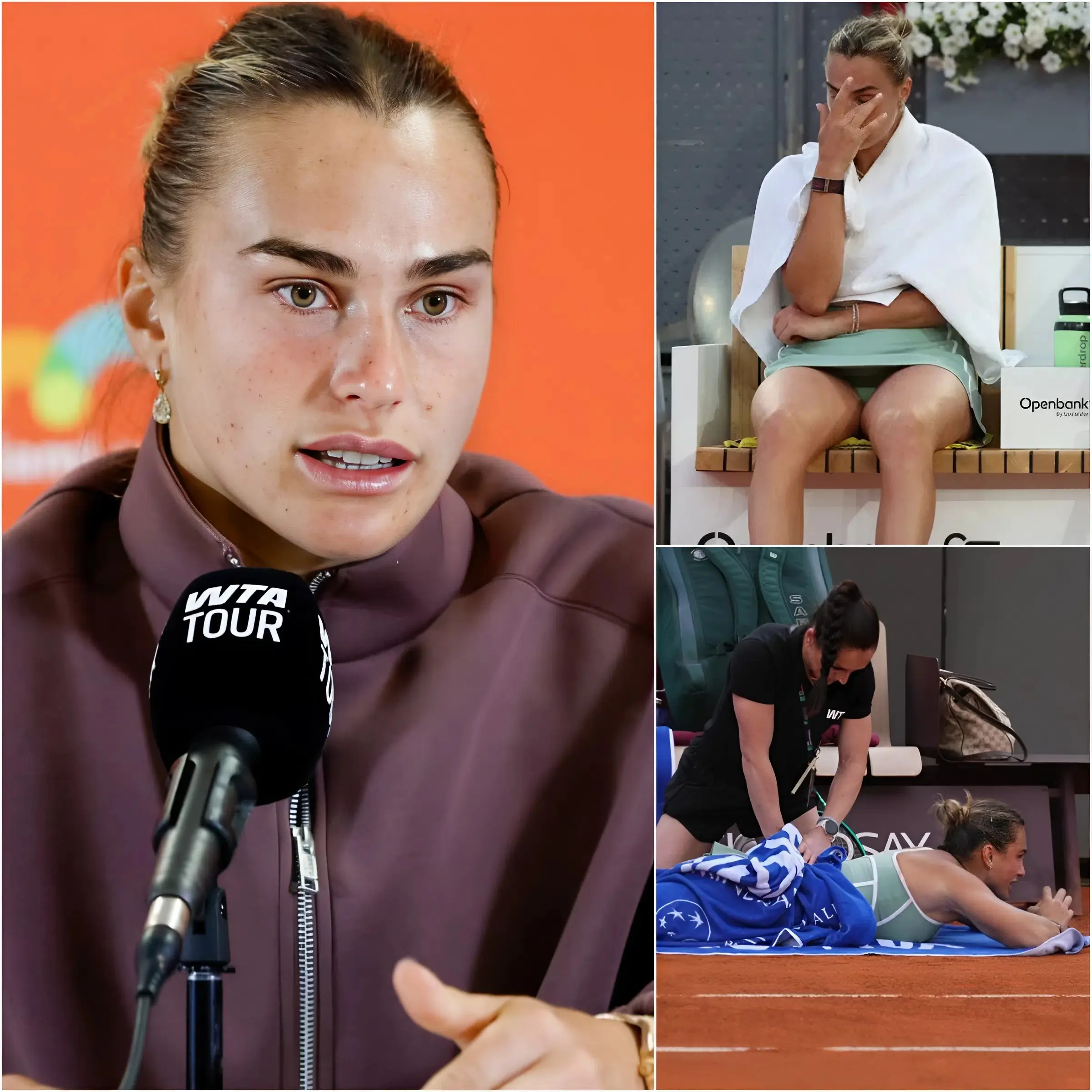 Cover Image for 🔥😭 30 MINUTES AGO: “I’m sorry for disappointing everyone, my body just…” Aryna Sabalenka broke down in tears while speaking about her quick defeat at the Italian Open, leaving fans deeply worried.