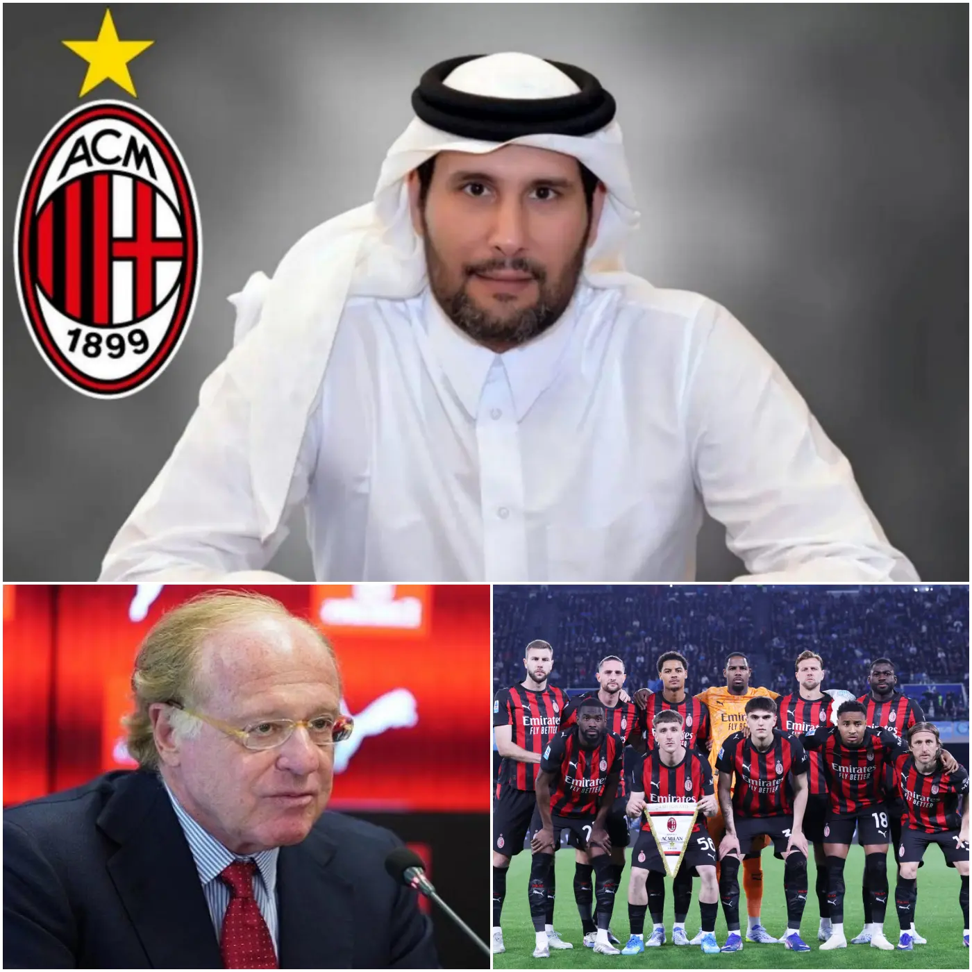 Cover Image for Il Principe Jassim, potente miliardario qatariota, ha ufficialmente avviato una trattativa da miliardi di dollari per l’acquisto del club AC Milan, con l’obiettivo di risollevare la squadra dopo le deludenti prestazioni recenti e promettendo di riportarla all’età d’oro della Serie A.