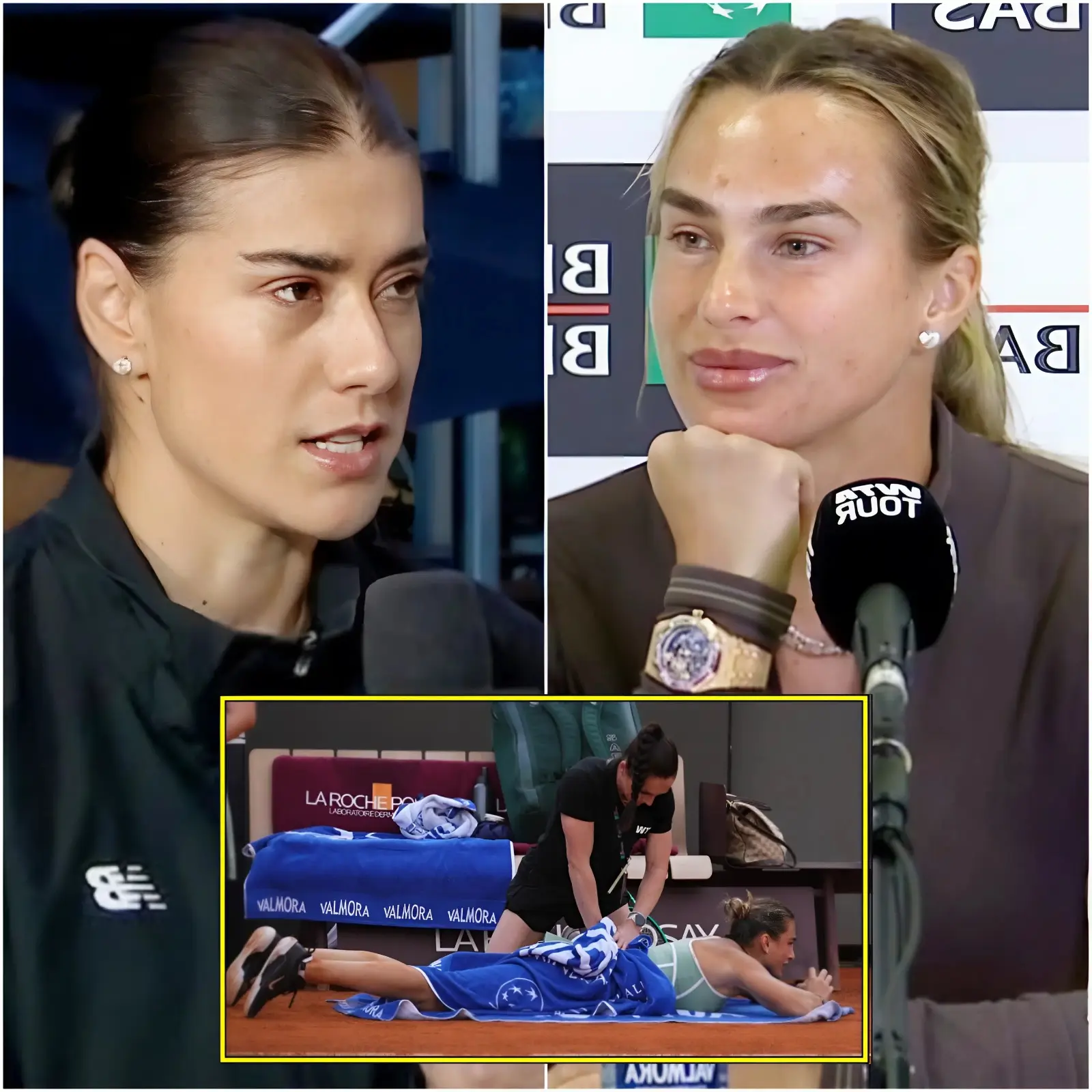 Cover Image for 🔥🎾 “Deja de fingir esas lesiones de una vez…” Sorana Cîrstea ha atacado públicamente a Aryna Sabalenka tras su intenso enfrentamiento de tercera ronda en el Abierto de Italia 2026. La rumana acusó a su rival de realizar un claro “teatro de lesión” — solicitando un tiempo médico para revisar su zona lumbar cuando iba perdiendo 4-3 en el set decisivo.