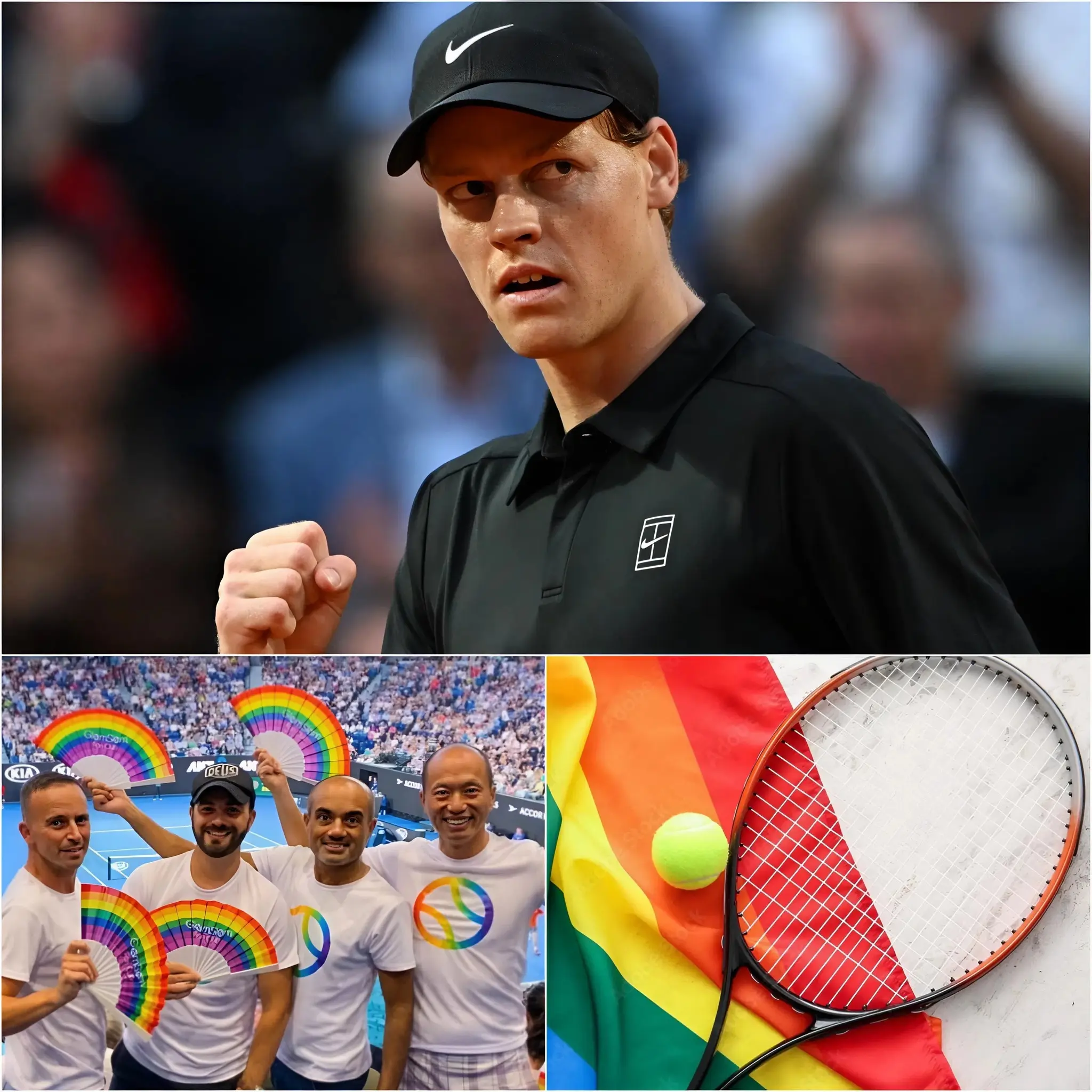 Cover Image for ULTIM’ORA CHE SCONVOLGE IL MONDO DEL TENNIS: La stella italiana Jannik Sinner ha scatenato un’ondata di polemiche alla vigilia del suo match contro Alexei Popyrin agli Internazionali d’Italia, rifiutandosi categoricamente di indossare la fascia LGBT.
