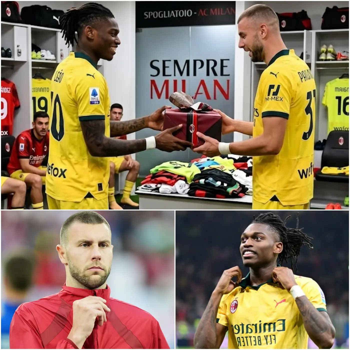 Cover Image for 10 MINUTI FA: Rafael Leão ha emozionato tutta la Serie A… e ha lasciato tutti con il fiato sospeso in attesa del regalo “speciale” che ha dedicato al suo compagno dopo l’allenamento del Milan.