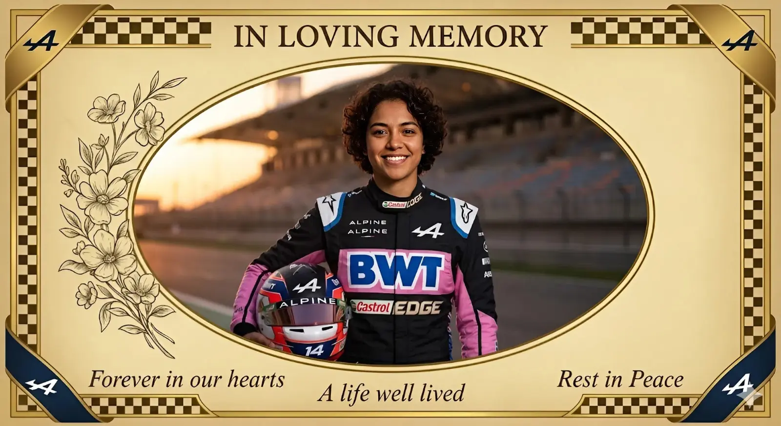 Cover Image for 🔥 PÉRDIDA DESGARRADORA Y TRÁGICA 🔥 El mundo del automovilismo está de luto. Una querida y veterana representante del equipo Alpine F1 falleció de forma repentina y trágica a la corta edad de solo