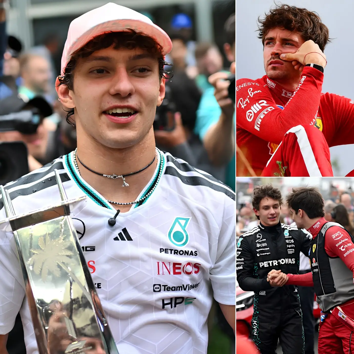 Cover Image for 🚨“ONLY 5 WINS LEFT… KIMI ANTONELLI COULD TURN CHARLES LECLERC’S ENTIRE CAREER INTO THE PAST!” — Kimi Antonelli is reportedly shaking up F1 by being just 5 races away from Charles Leclerc’s nine-year total — but what’s causing intense debate in the F1 community is the belief among insiders that Antonelli could overtake Leclerc before the Ferrari star manages to secure any more wins.
