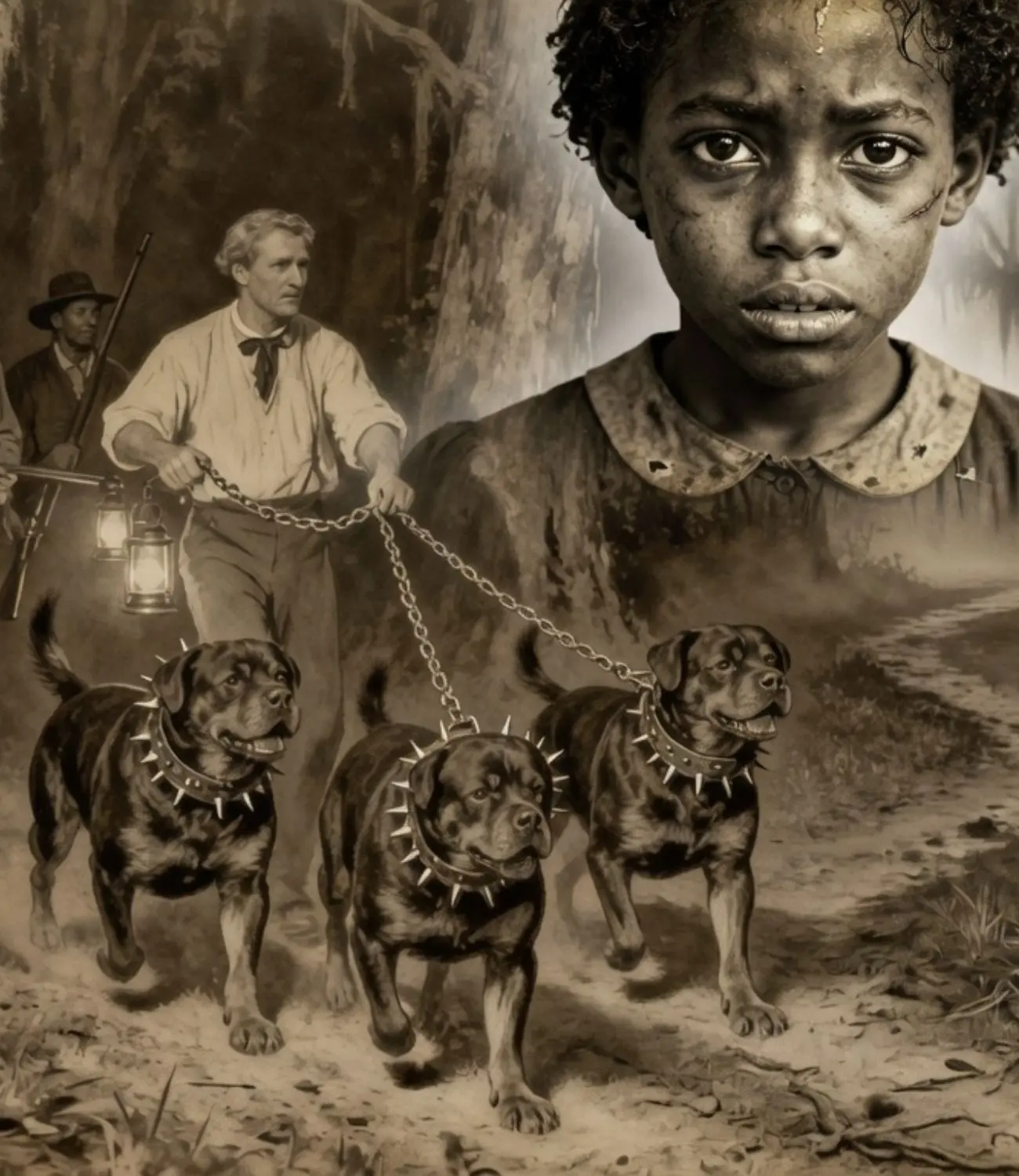 Cover Image for Furono liberati tre Rottweiler per rintracciare una ragazza schiava… Otto ore dopo, accadde qualcosa – 1891