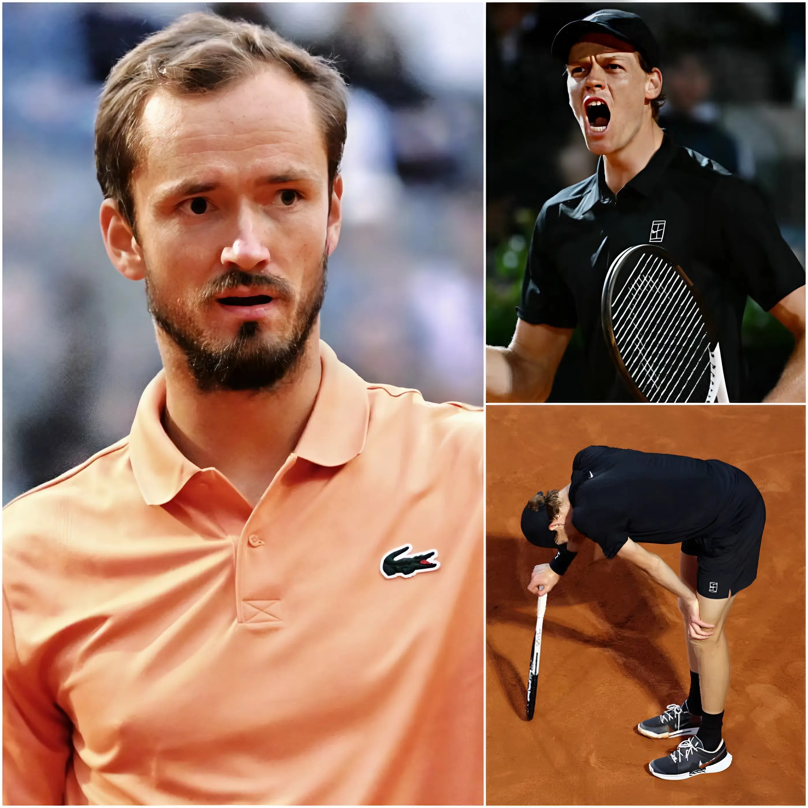 Cover Image for 🔥🔥 “Se vogliono che Jannik Sinner vinca a tutti i costi, allora dovrebbero consegnargli subito il trofeo dell’Italian Open e smettere di costringerci a giocare partite senza senso.” Daniil Medvedev ha accusato pubblicamente gli organizzatori del Rome Open dopo che, su richiesta di Sinner, la partita è stata interrotta, spezzando il ritmo positivo che Medvedev stava avendo.