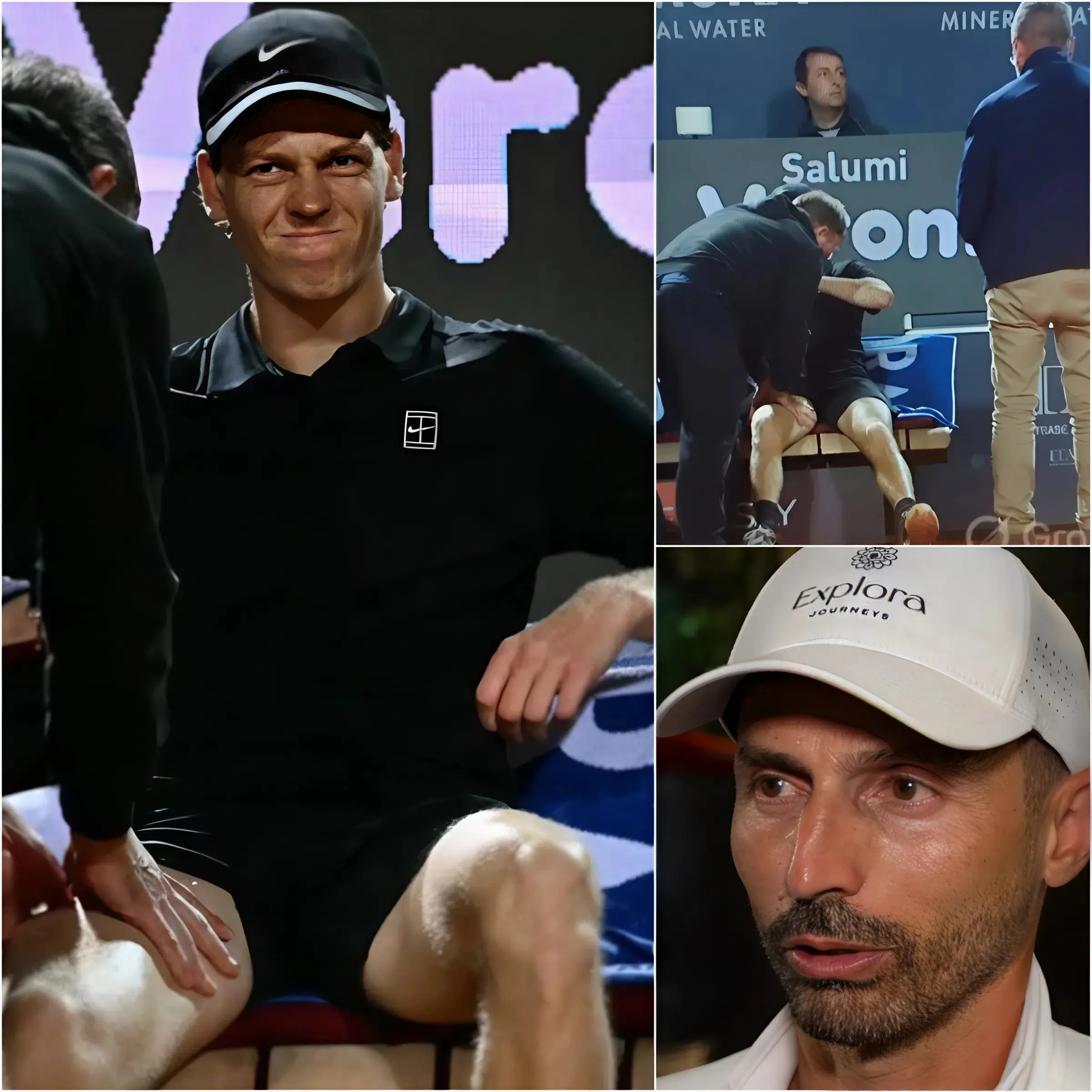 Cover Image for 🚨🎾5 MINUTES AGO Coach Simone Vagnozzi has disclosed the present condition of Jannik Sinner. Right after the match was halted, coach Simone released an update regarding Sinner’s