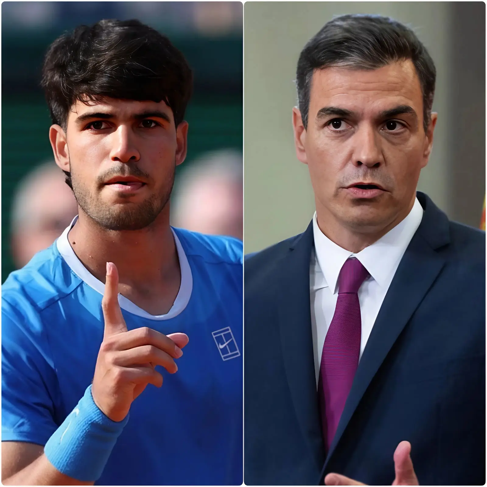 Cover Image for “SIT DOWN, YOU 23-YEAR-OLD KID!” — Pedro Sánchez just hurled a scornful insult, taking aim at Carlos Alcaraz’s youth