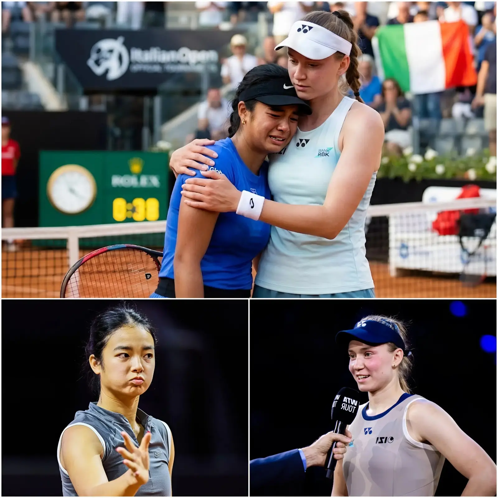 Cover Image for 🏸😭EMOTIONAL NEWS: “Alexandra Eala BURSTS INTO TEARS AFTER DEFEAT.” After more than two hours of breathtaking battle at the 2026 Italian Open, everyone thought the match between Elena Rybakina and Alexandra Eala had ended like any other tennis match.