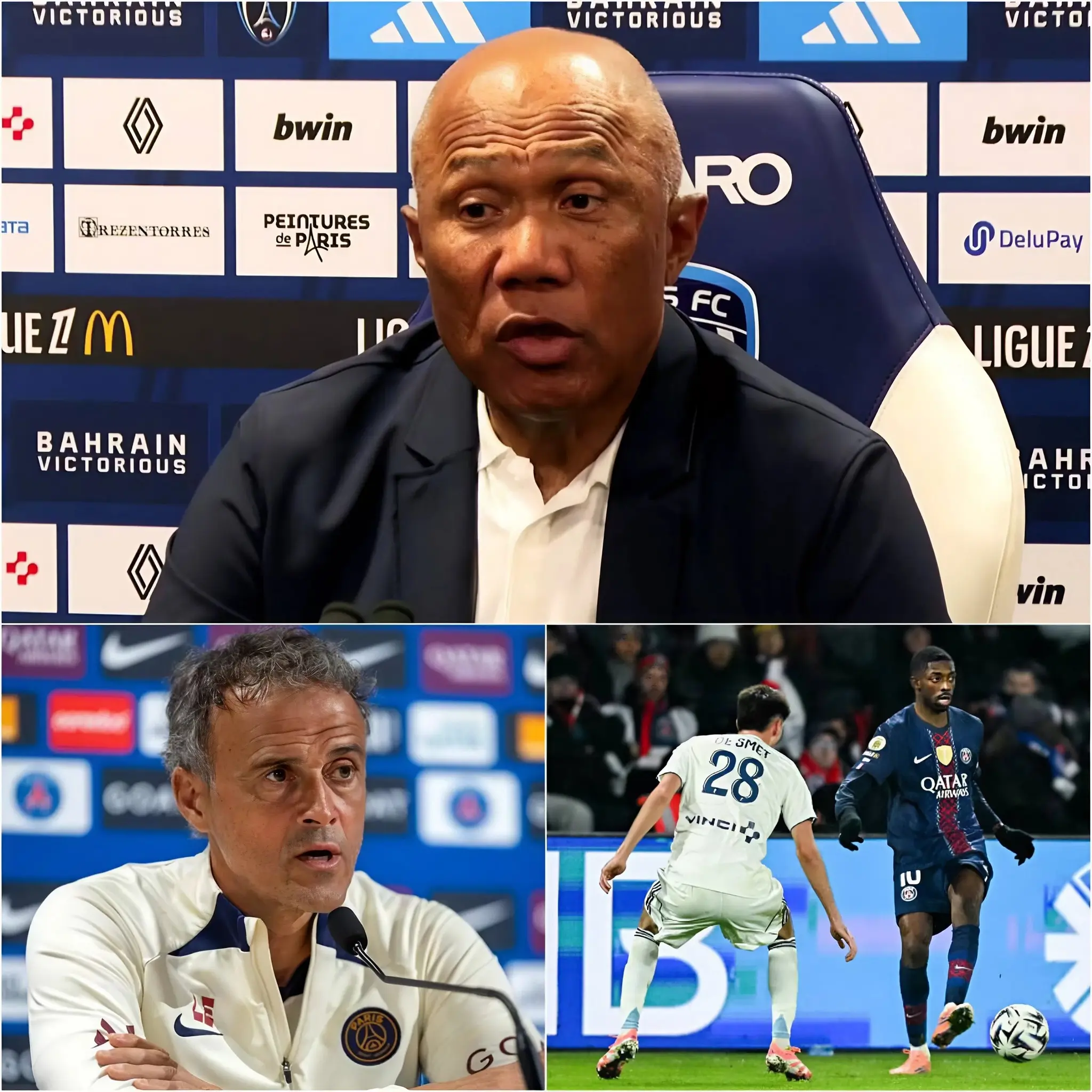 Cover Image for «C’EST UNE INJUSTICE ÉVIDENTE !» L’entraîneur du Paris FC, Antoine Kombouaré, n’a pas hésité à critiquer la LFP avant le prochain derby parisien. Il estime que le report du match du PSG pour leur permettre de mieux se préparer à la Ligue des Champions