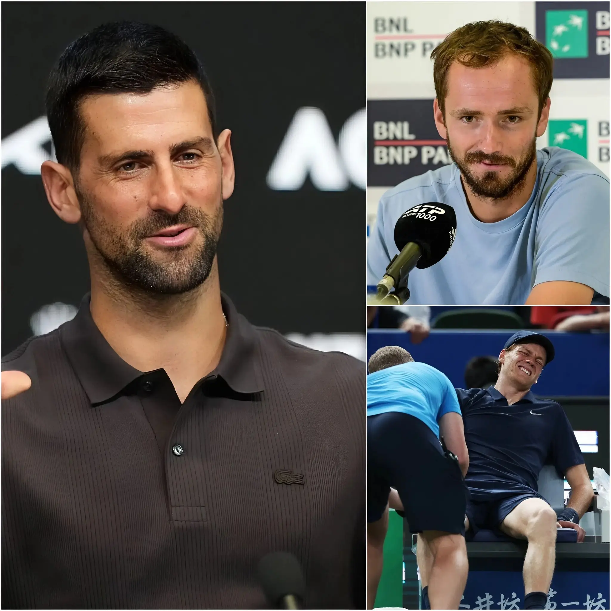 Cover Image for 🚨 “ENOUGH, EVERYONE JUST SHUT YOUR MOUTHS!” A furious Novak Djokovic stepped in to defend Jannik Sinner after the explosive controversy surrounding the medical timeout requested during the semifinal against Daniil Medvedev.