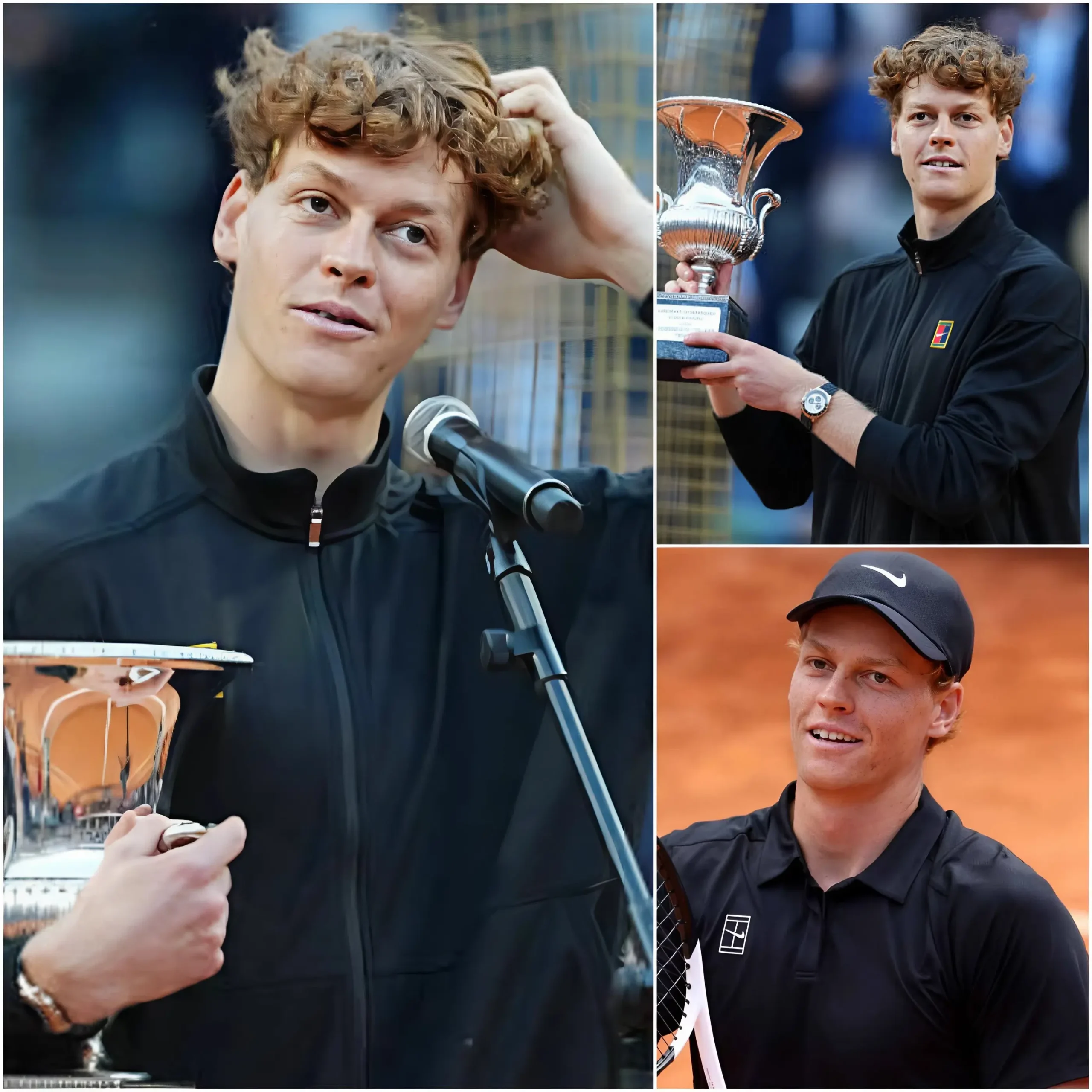 Cover Image for 💖 “For me, this is not just a victory… but a sacred responsibility I carry for my homeland!” — After a commanding performance ending in a 6–4, 6–4 victory at the Italian Open, Jannik Sinner did not immediately rush into celebration as expected. Instead, he slowly walked toward the podium of glory, his eyes filled with tears, and delivered deeply emotional words to his home fans.