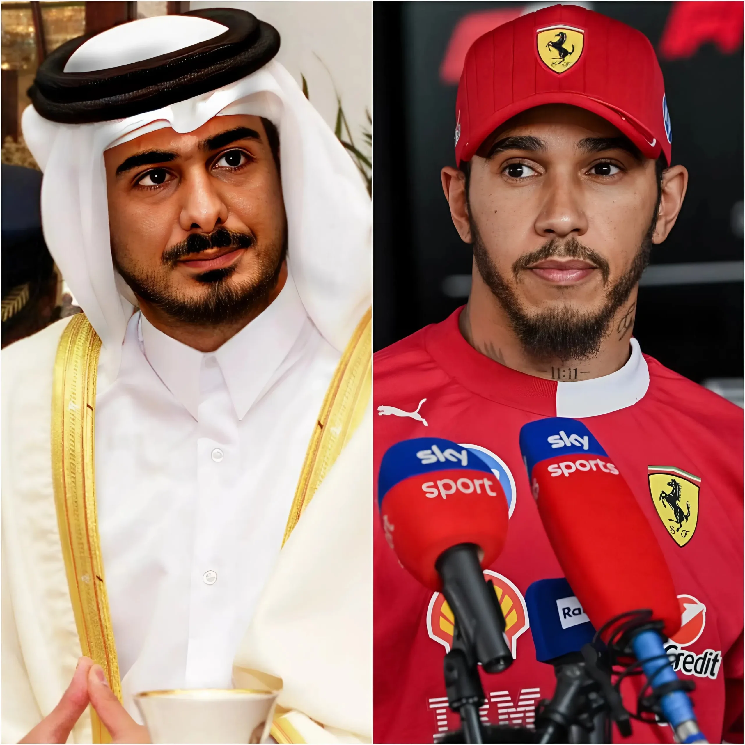 Cover Image for “RENDERÒ Lewis Hamilton IL PILOTA NUMERO 1 della F1 l’anno prossimo.” Il Principe Jassim, il miliardario più potente del Qatar, ha annunciato ufficialmente un investimento multimilionario su Lewis Hamilton, a seguito delle recenti indiscrezioni secondo cui quest’ultimo potrebbe presto lasciare la Ferrari.