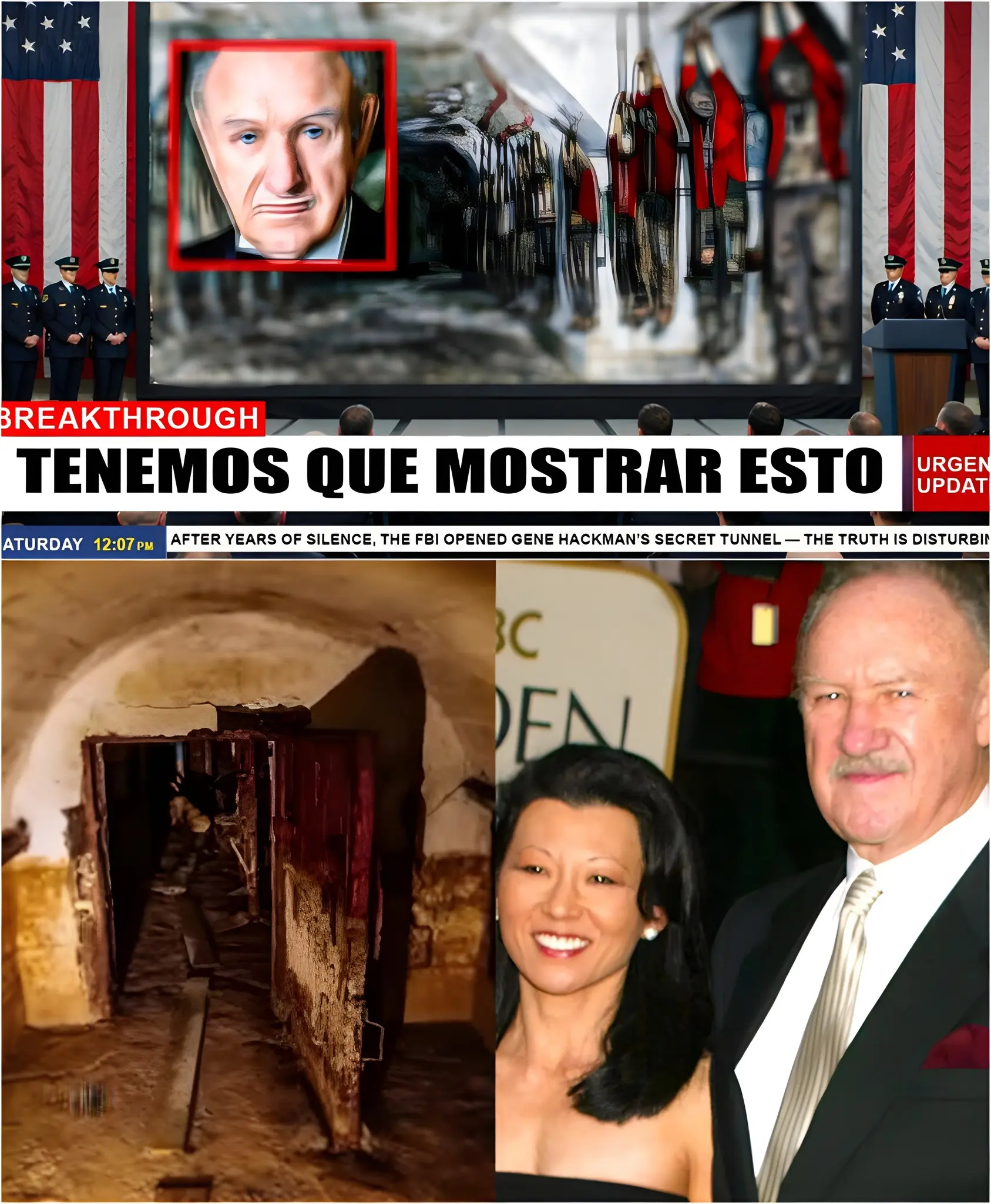 Cover Image for 🌑 REVELADO EL TÚNEL SUBTERRÁNEO SECRETO DE GENE HACKMAN: EL FBI ENCUENTRA UNA PUERTA DE HIERRO SOLDADURA Y ARTEFACTOS PROHIBIDOS 🌑