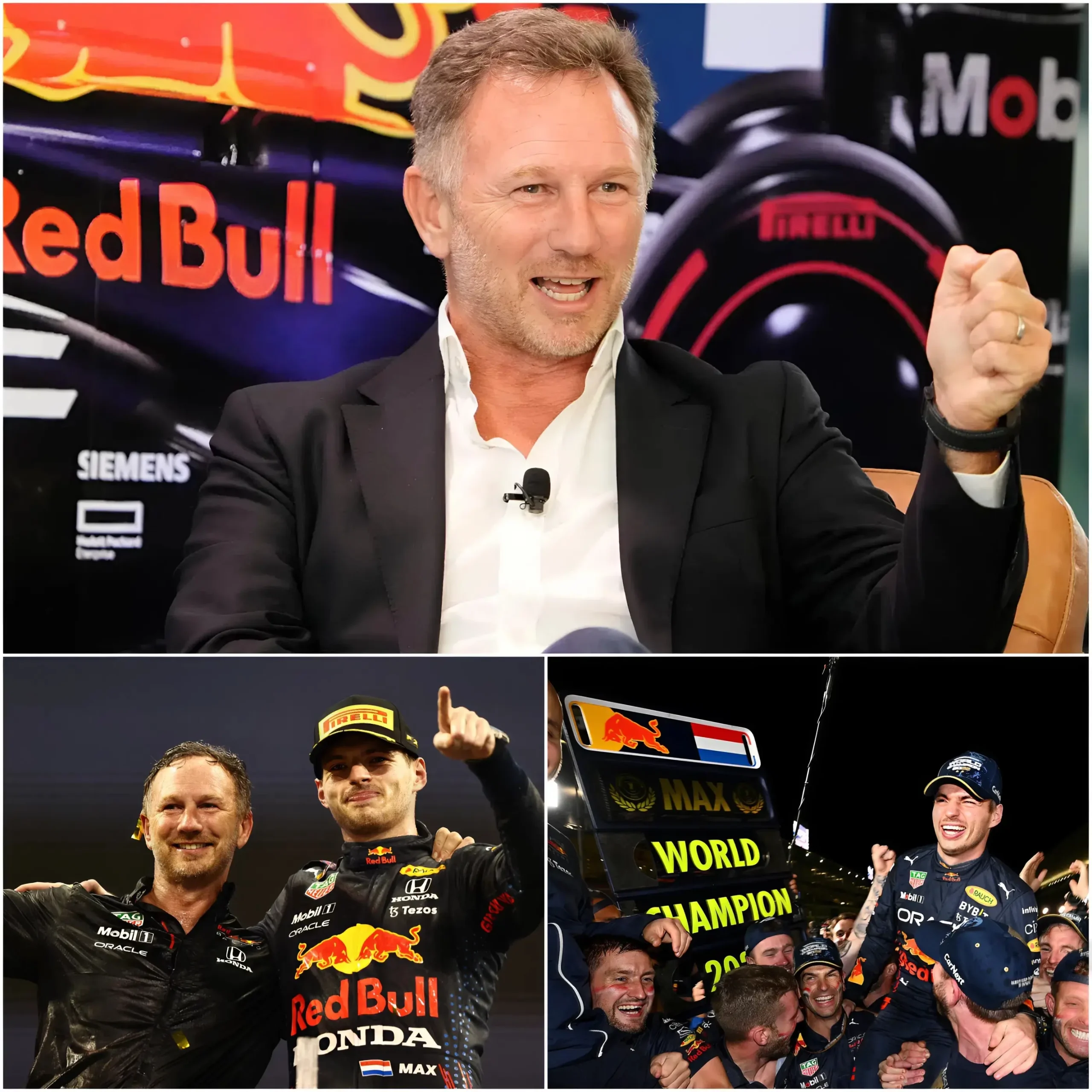 Cover Image for 🔴 🔴 “Max Verstappen… YOU ARE A WORLD CHAMPION! A WORLD CHAMPIONNNN!” — Christian Horner a récemment admis en larmes qu’il s’agissait du segment radio le plus émouvant de toute sa carrière chez Red Bull Racing.