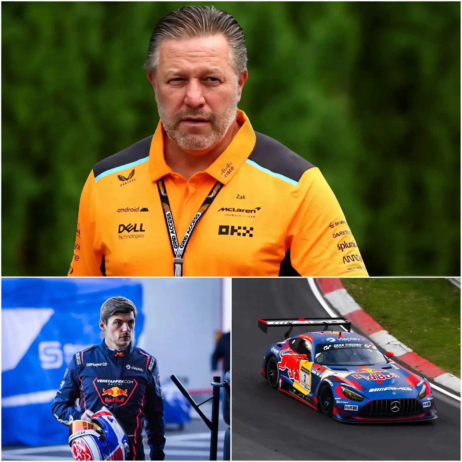 Cover Image for “‘MAYBE MAX VERSTAPPEN SHOULD STOP DREAMING ABOUT CONQUERING EVERY RACE…’” — Zak Brown is said to have made this controversial seven-word statement just hours after Max Verstappen’s painful retirement in the 24 Hours of Nürburgring.