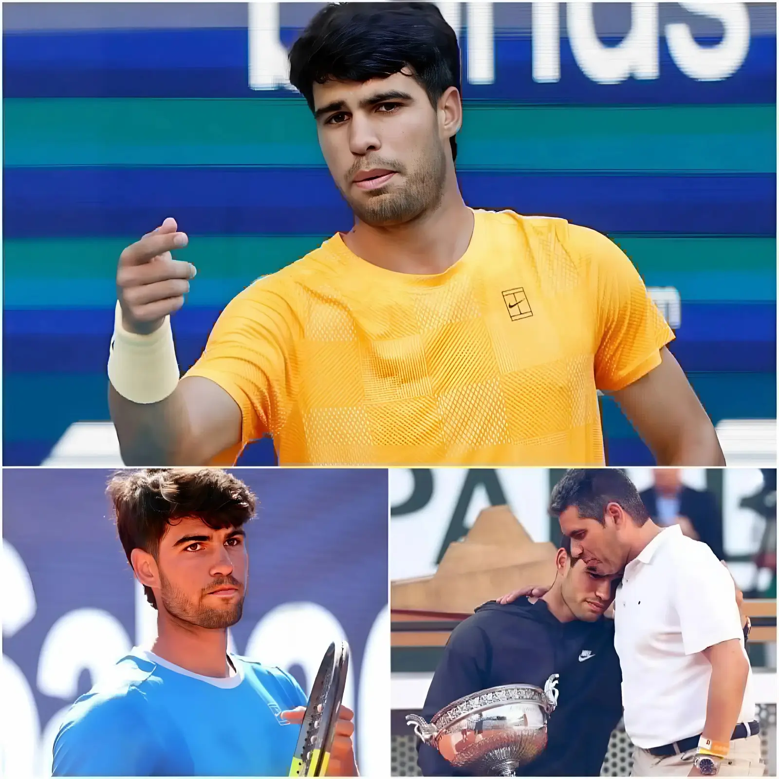 Cover Image for ❤️🎾 “Toda nuestra familia… y toda España está contigo…” Según varios reportes, el padre de Carlos Alcaraz fue visto abrazando a su hijo dentro de la zona privada de jugadores después de que la superestrella española anunciara otra retirada más
