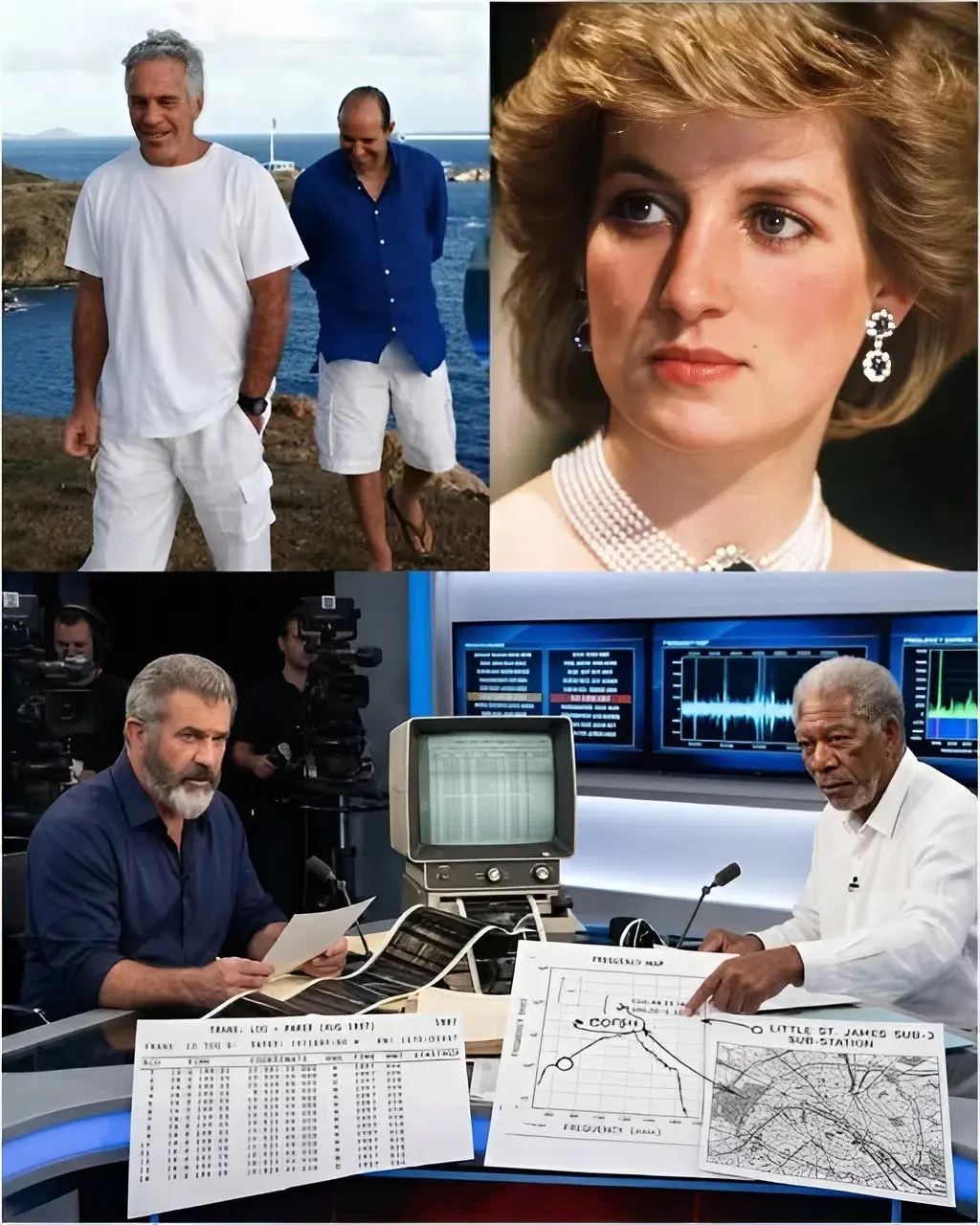 Cover Image for 🚨 LA COSPIRAZIONE DI DIANA: Mel Gibson e Morgan Freeman collegano i registri di tracciamento di Parigi del 1997 alla rete dell’isola! 🎙️🇫🇷