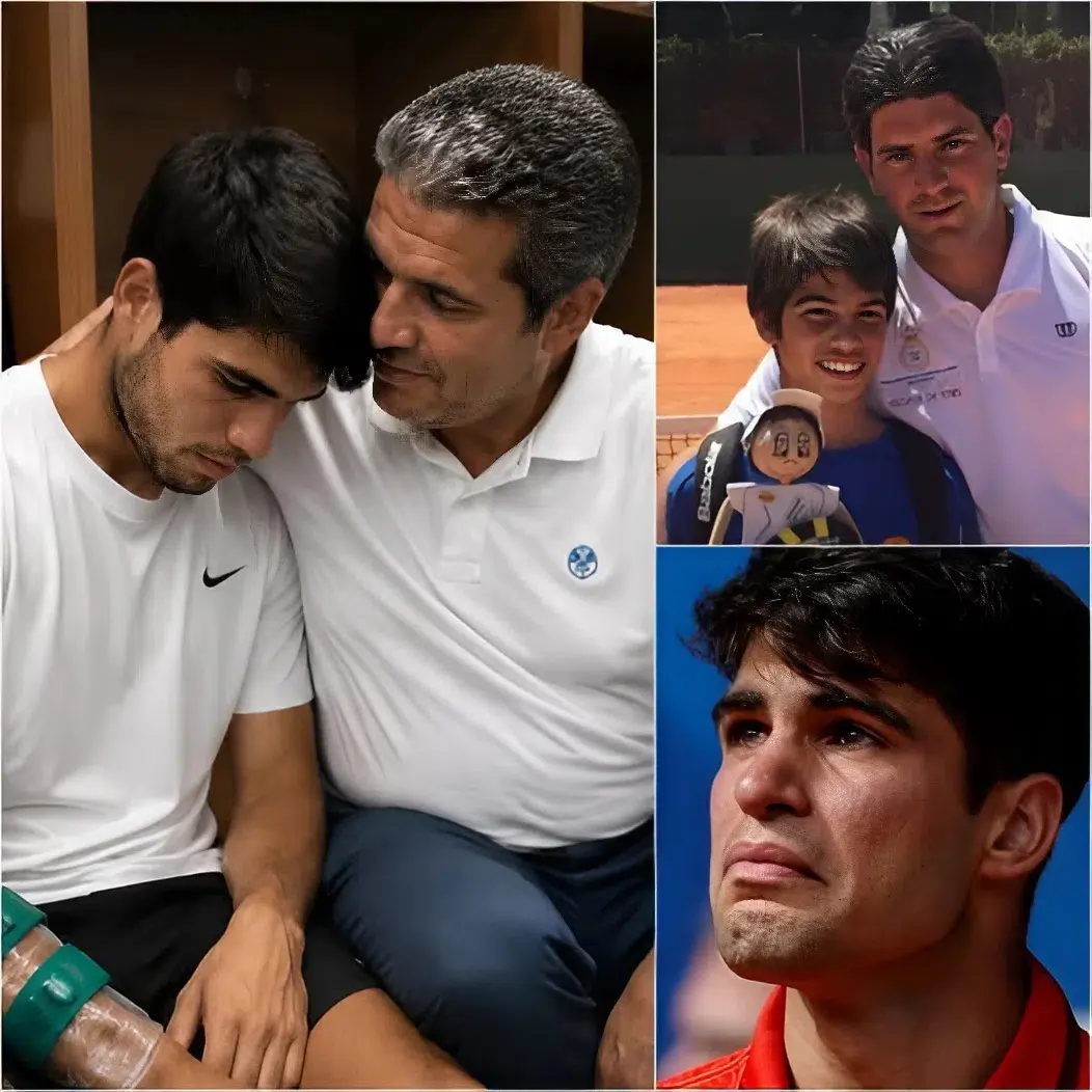 Cover Image for ❤️🎾 “Toda nuestra familia… y toda España están contigo…” Según informes, el padre de Carlos Alcaraz fue visto abrazando a su hijo dentro de la zona privada de jugadores después de que la superestrella española anunciara otra retirada más