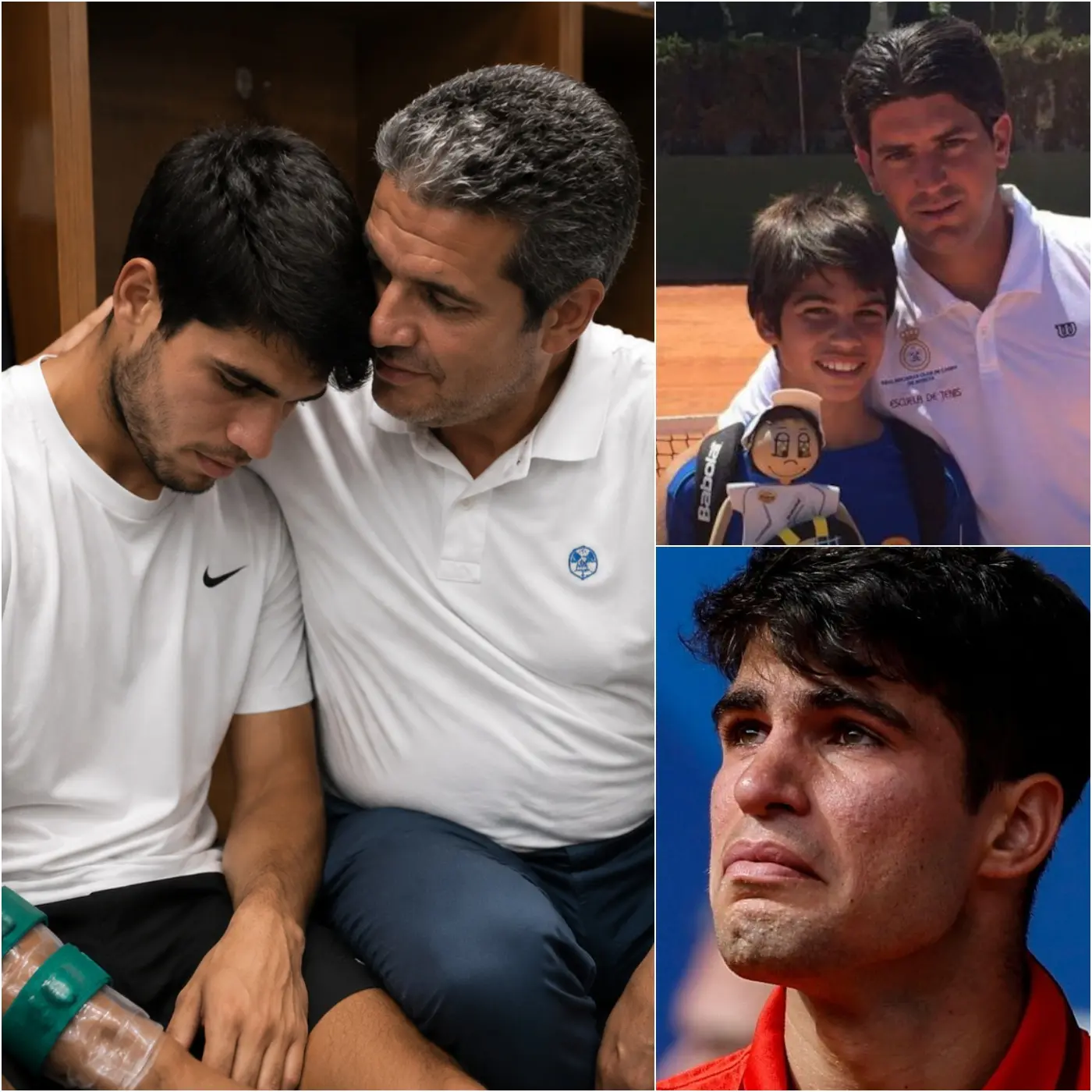 Cover Image for ❤️🎾 “Our whole family… and all of Spain are standing behind you…” Carlos Alcaraz’s father was reportedly seen hugging his son inside the players’ private lounge after the Spanish superstar announced yet another withdrawal — this time from Queen’s Club Championships and Wimbledon Championships