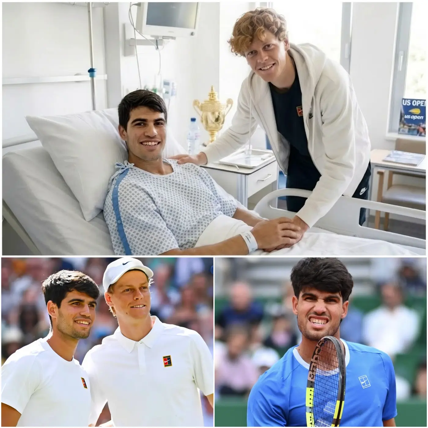 Cover Image for 🔥🎾 “The battle is not over yet… and I will be waiting for you on the court.” While Carlos Alcaraz was going through the darkest and most tormented period of his career, a deeply emotional secret came from the person no one expected: his great rival — Jannik Sinner.