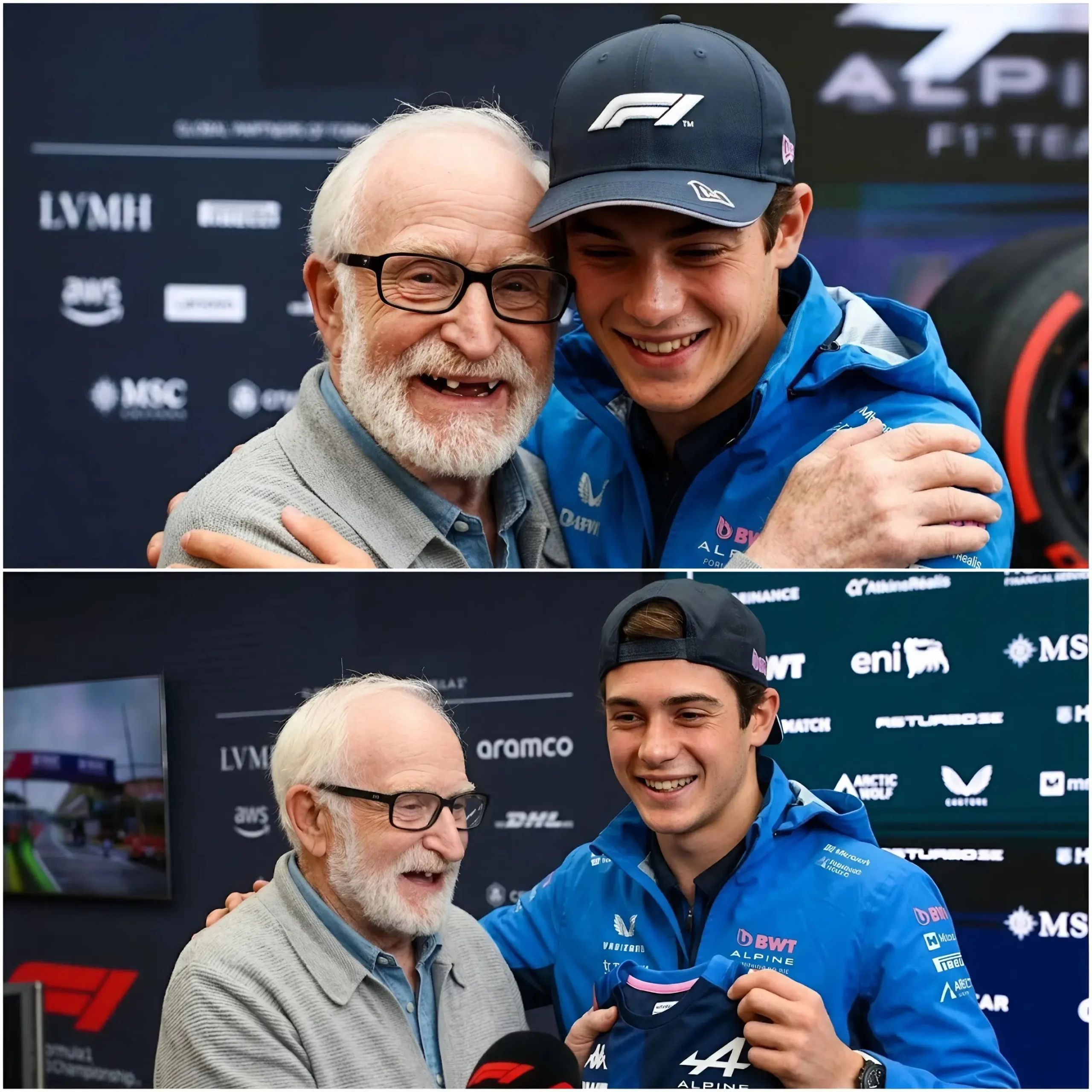 Cover Image for ❤️ “La camiseta firmada por él salvó a toda mi familia…” — durante la emotiva noche benéfica “Night of Champions”, un hombre francés de edad avanzada llamado Jean-Luc subió de forma totalmente inesperada al escenario para encontrarse con Franco Colapinto, dejando a todo el público completamente en shock.