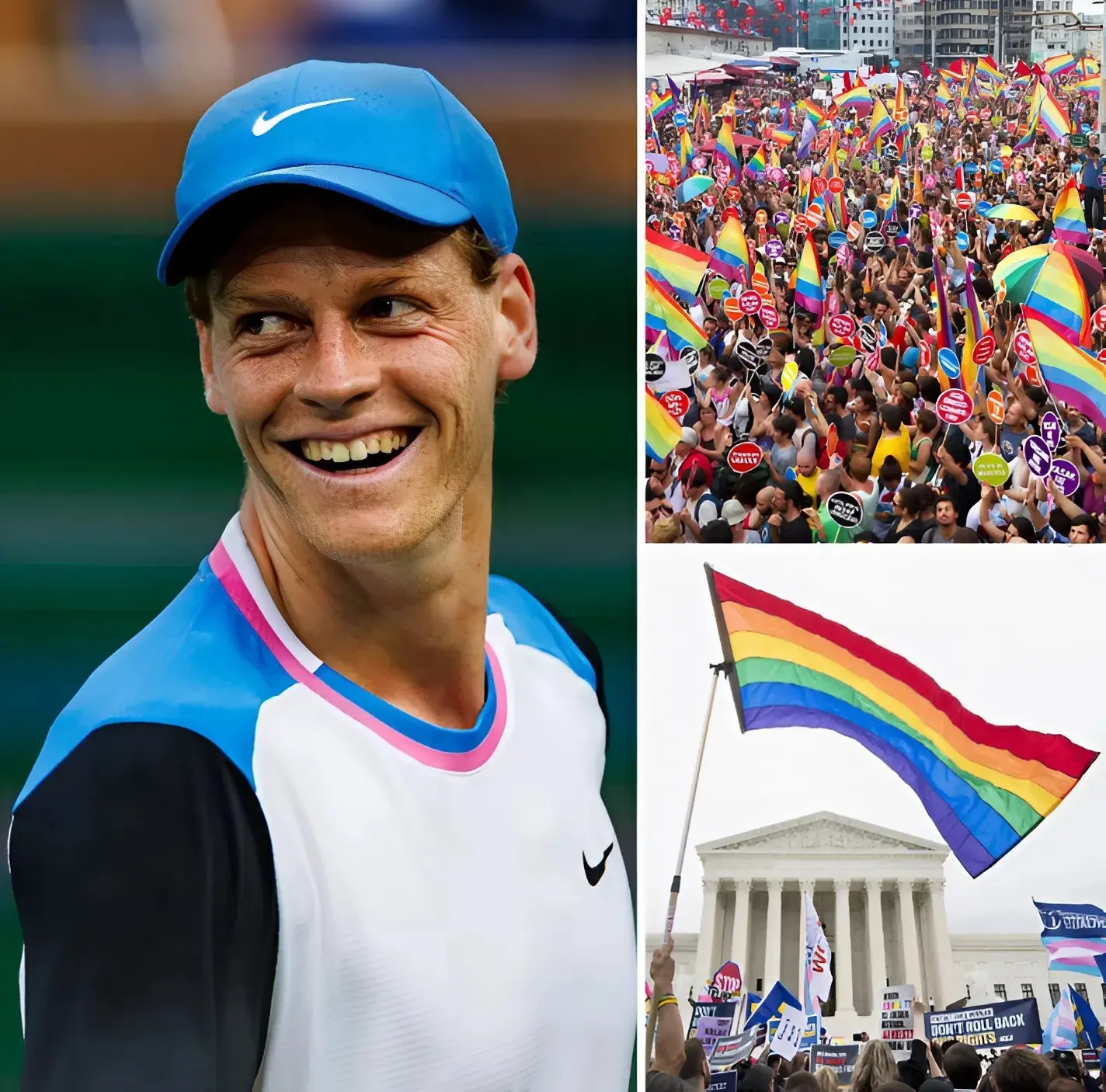 Cover Image for 🚨 NOTIZIA CHE STA CAUSANDO DIBATTITO SUI SOCIAL MEDIA: Le informazioni che circolano di recente sostengono che Jannik Sinner abbia rifiutato di indossare il braccialetto arcobaleno LGBT