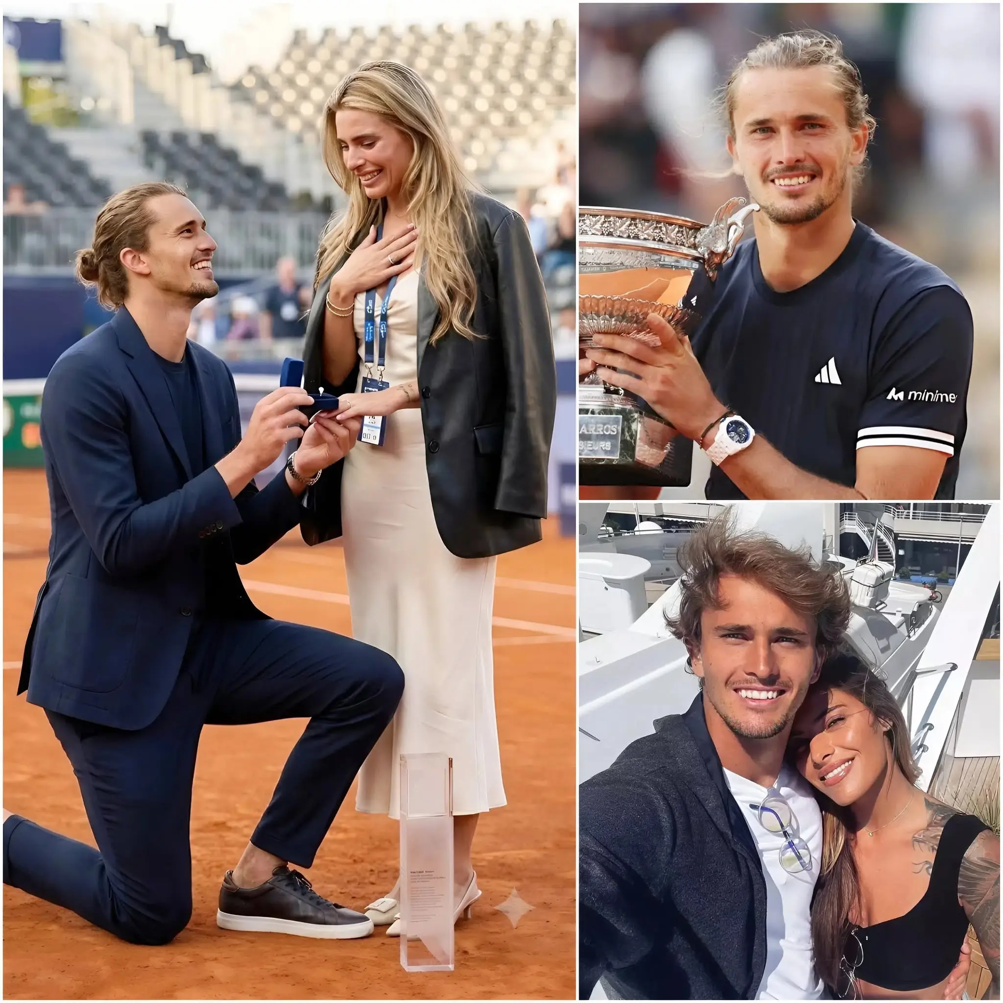 Cover Image for 💑❤️ El momento histórico en Roland-Garros aún no había terminado de asentarse cuando el mundo volvió a contener la respiración. Alexander Zverev sorprendió a todos al arrodillarse en medio de la pista Philippe-Chatrier Court, justo donde acababa de levantar el trofeo más importante de su carrera.