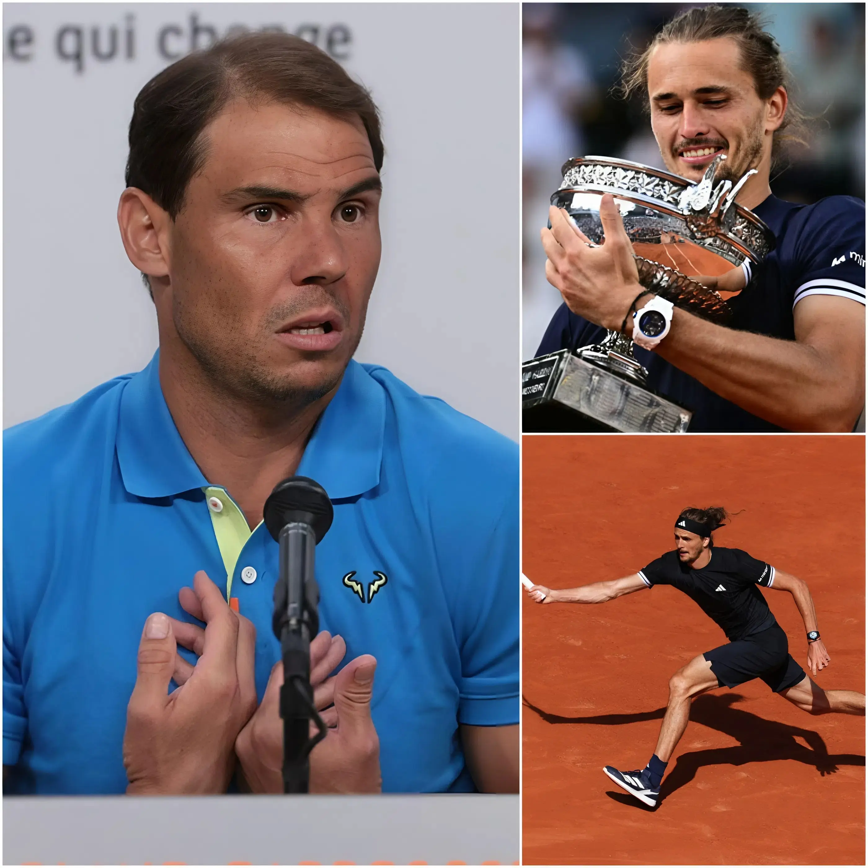 Cover Image for 🔥🏆 “No one deserves to lift the trophy more than him.” — Rafael Nadal unexpectedly shared a touching congratulatory message for Alexander Zverev after the German star finally won his first Grand Slam title at Roland-Garros 2026.