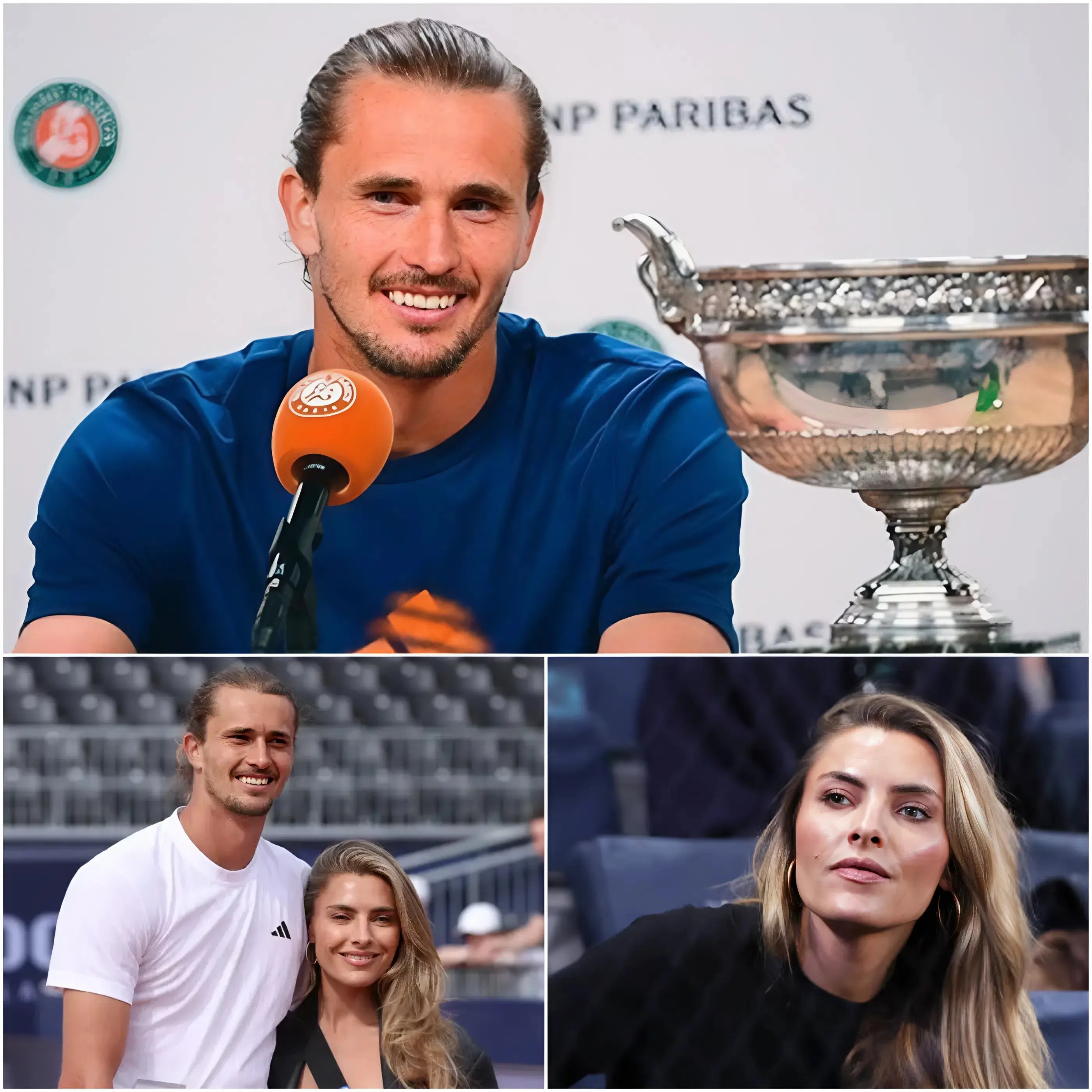 Cover Image for 🥰💝 NOT THE CHAMPIONSHIP TROPHY — Zverev and Sophia’s surprise announcement is what truly left everyone speechless! Alexander Zverev and his girlfriend, Sophia Thomalla, stunned the entire tennis world with a completely unexpected announcement immediately following Zverev’s emotional victory at Roland Garros 2026.