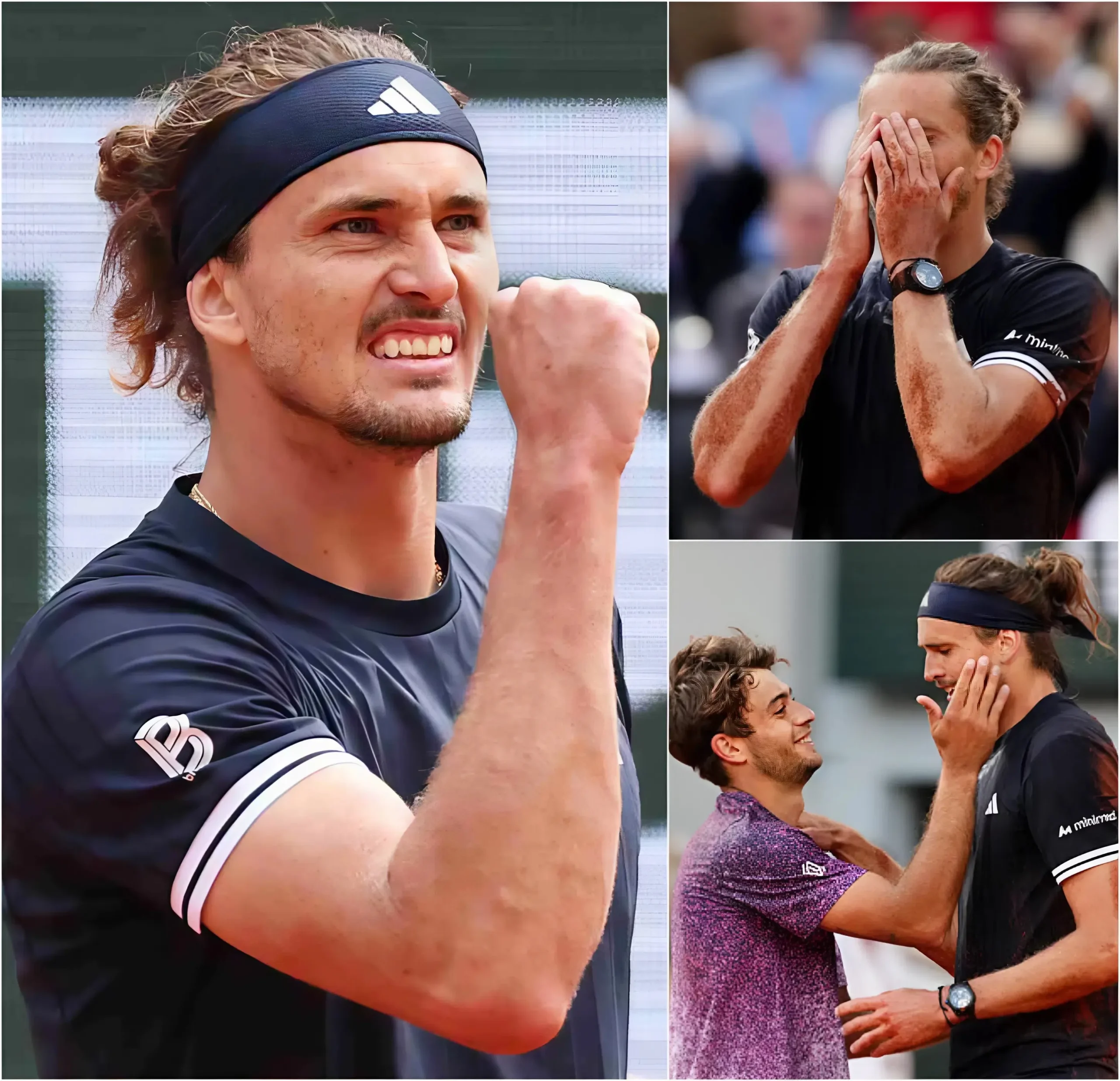 Cover Image for 💗🎾 Following the 2026 Roland Garros final, as dozens of camera lenses focused on the champion awaiting his turn to speak, Alexander Zverev surprised everyone with a completely unexpected gesture. Instead of celebrating his victory or turning toward the stands, he quietly walked over to Flavio Cobolli, who was sitting dejectedly after his defeat.