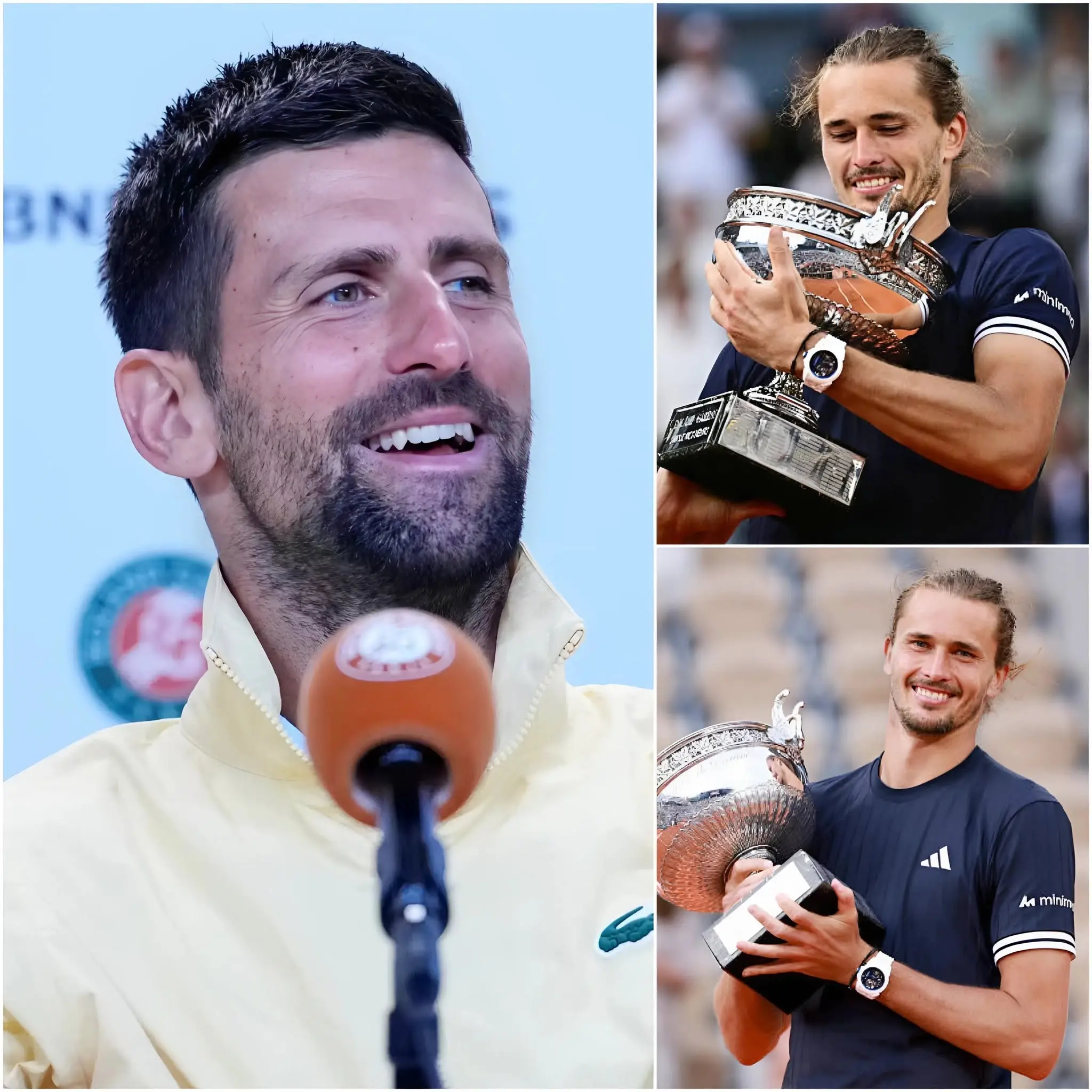 Cover Image for 🏆🔴 “YA NO ES SOLO UN TALENTO — ¡ESTÁ CONVIRTIÉNDOSE EN PARTE DE LA HISTORIA DEL TENIS!” Novak Djokovic ha sorprendido al mundo del tenis con una declaración emotiva sobre Alexander Zverev tras su victoria en Roland Garros 2026.