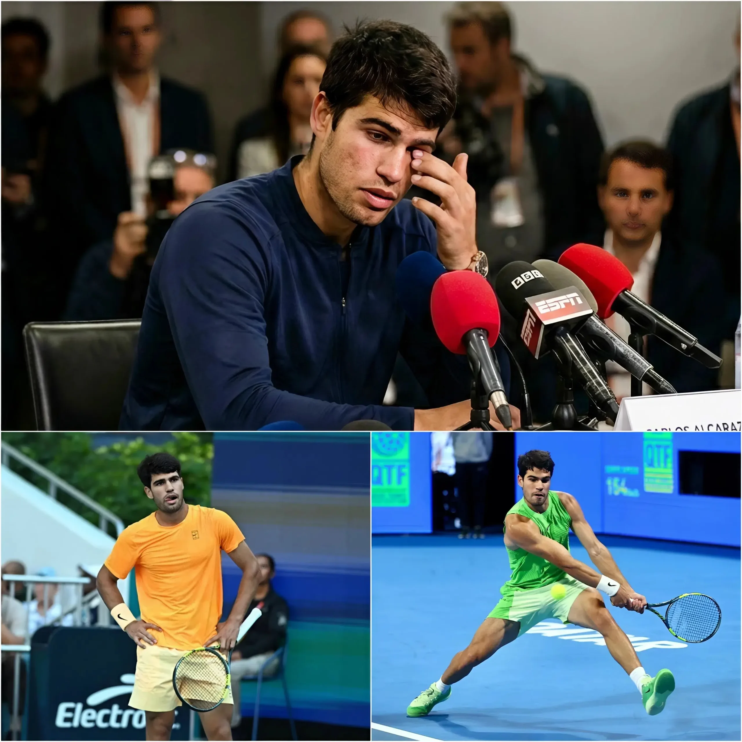 Cover Image for 🚨🎾 IMPACTANTE: Carlos Alcaraz dejó en silencio toda la sala de prensa al decir: “No jugué al 100%… porque mi rival estaba lesionado.” Toda la audiencia quedó atónita. Admitió que “bajó el ritmo” en los puntos decisivos porq