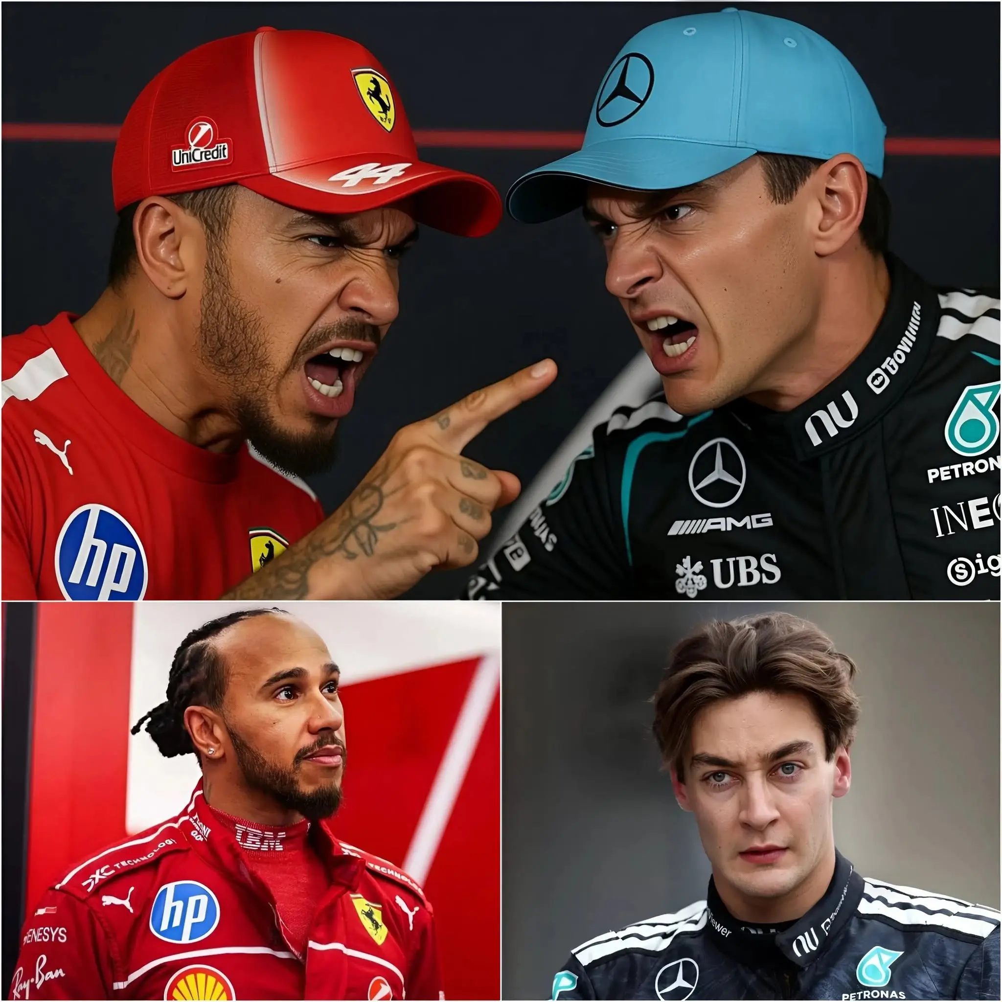 Cover Image for 🚨 F1 BEHIND-THE-SCENES CONTROVERSY ERUPTS: “HE WON BY PURE LUCK!” — George Russell sent shockwaves through the racing world after publicly downplaying Lewis Hamilton’s latest victory in front of millions of fans.
