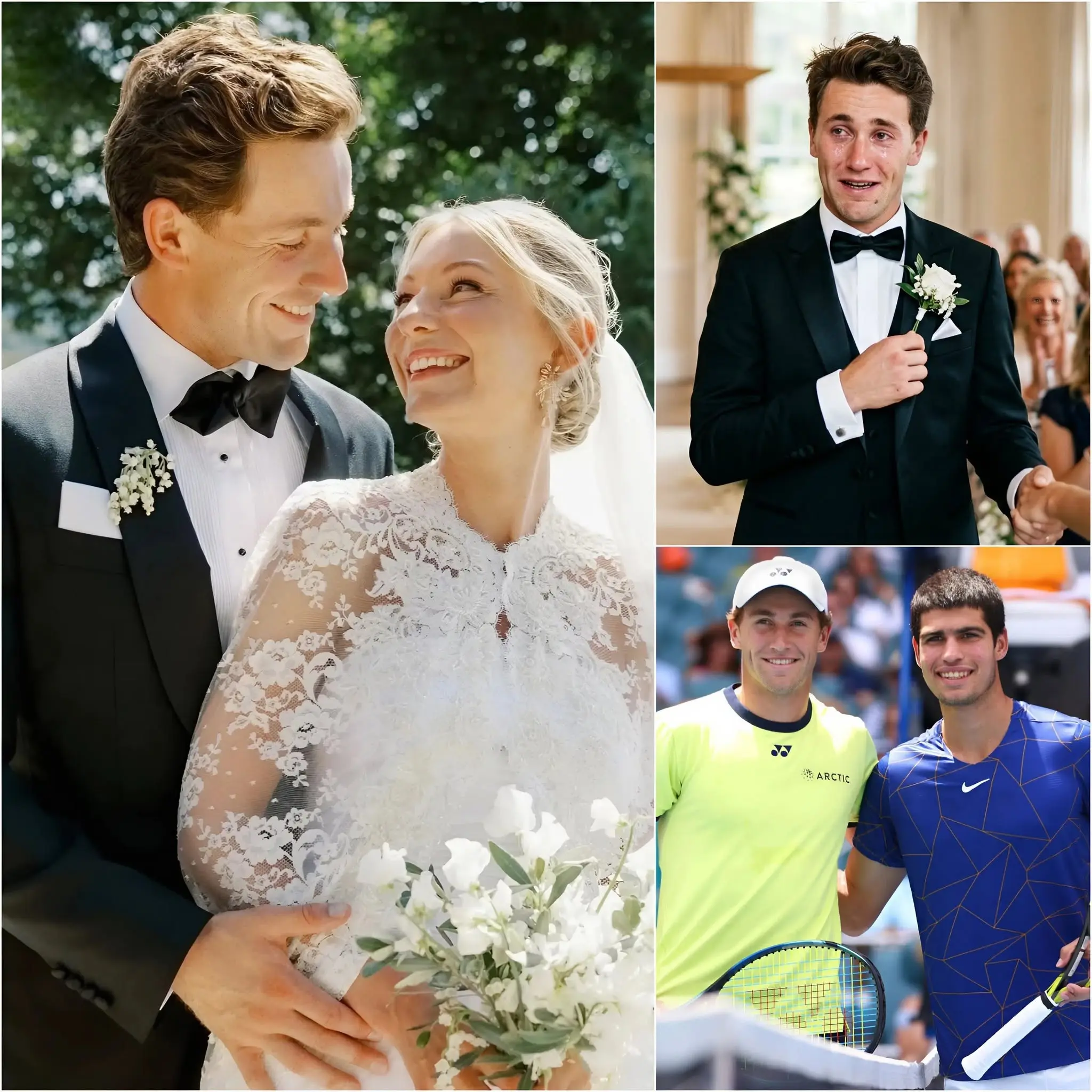 Cover Image for 💗️🎾 Just before Casper Ruud and Maria Galligani’s wedding day, everything seemed to be going smoothly. Friends and colleagues sent their congratulations, while lavish gifts arrived one after another. But no one knew that Carlos Alcaraz had been quietly preparing something completely different.