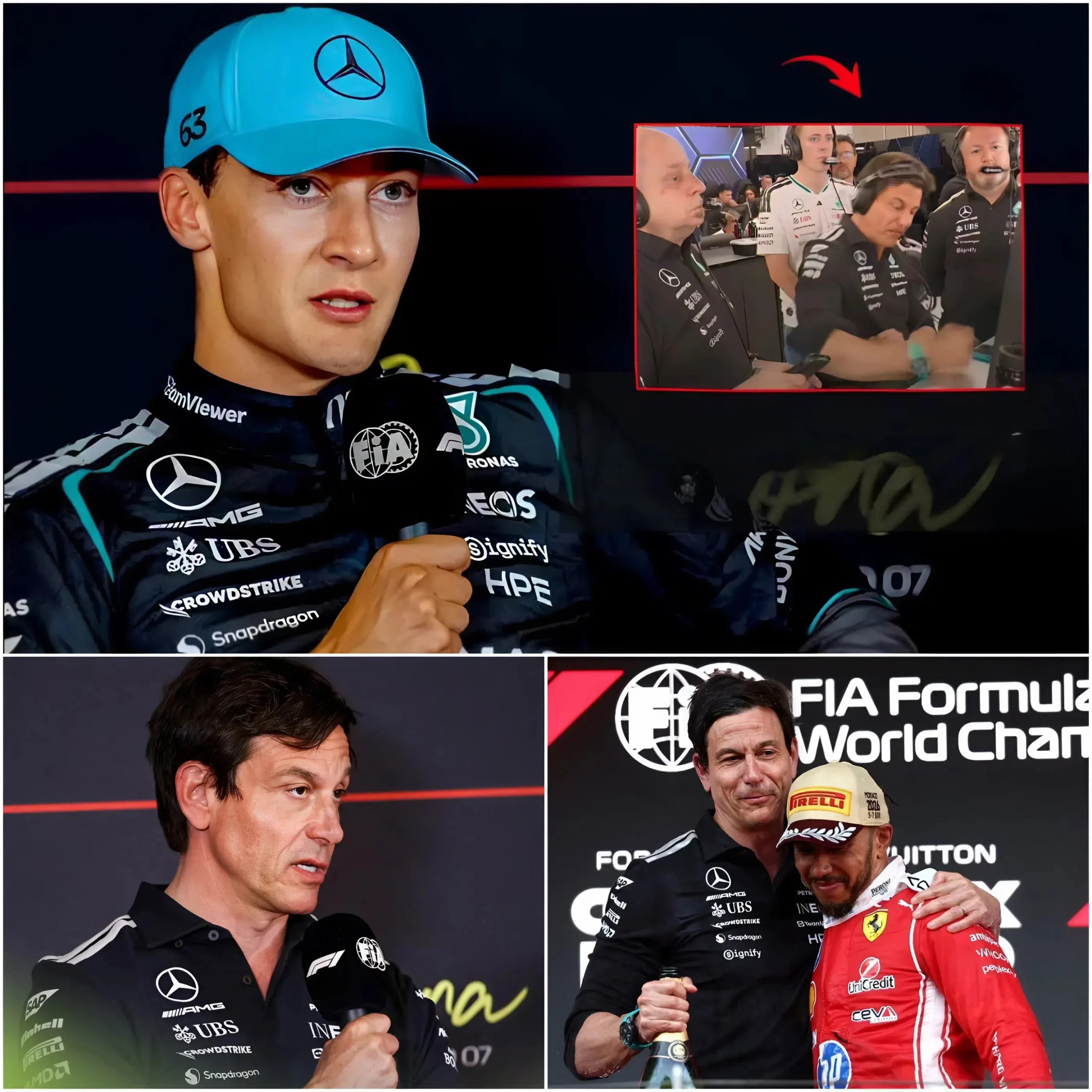 Cover Image for ALERTE F1 : « J’AI FAIT TOUT CE QUE JE POUVAIS, MAIS IL SEMBLE QUE PERSONNE NE S’EN SOUCIE… ». George Russell aurait été profondément frustré de voir ses performances impressionnantes constamment éclipsées par l’attention médiatique entourant Kimi Antonelli et Lewis Hamilton.
