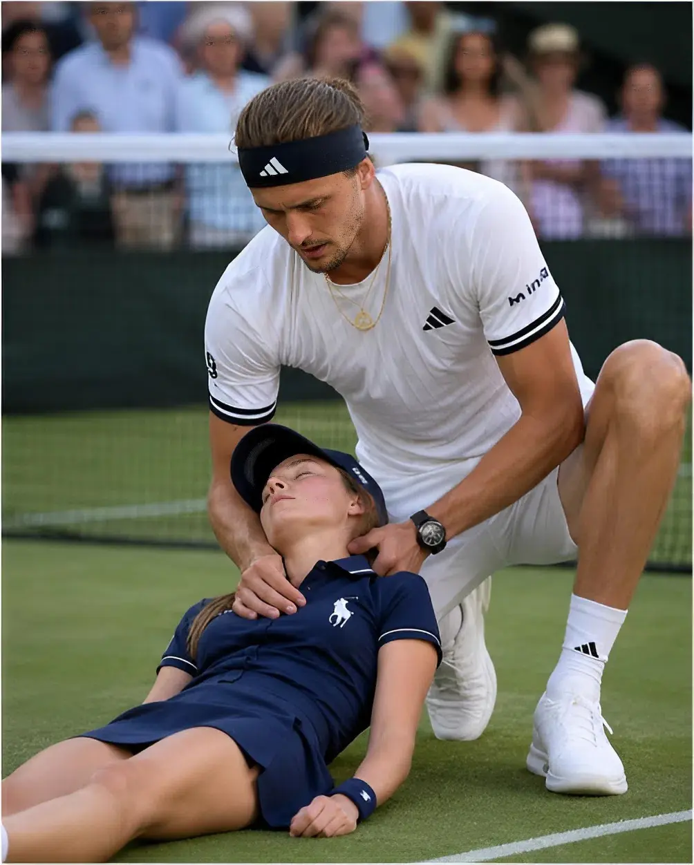 Cover Image for 🚨“NINGUNA PERSONA SE HA ATREVIDO A HACER ESTO EN UN EVENTO TAN IMPORTANTE” Alexander Zverev, tras una semifinal en el torneo Terra Wortmann Open, no dudó ni un solo segundo y corrió inmediatamente para ayudar a un recogepelotas que se había desmayado en medio de la intensa atmósfera del partido.