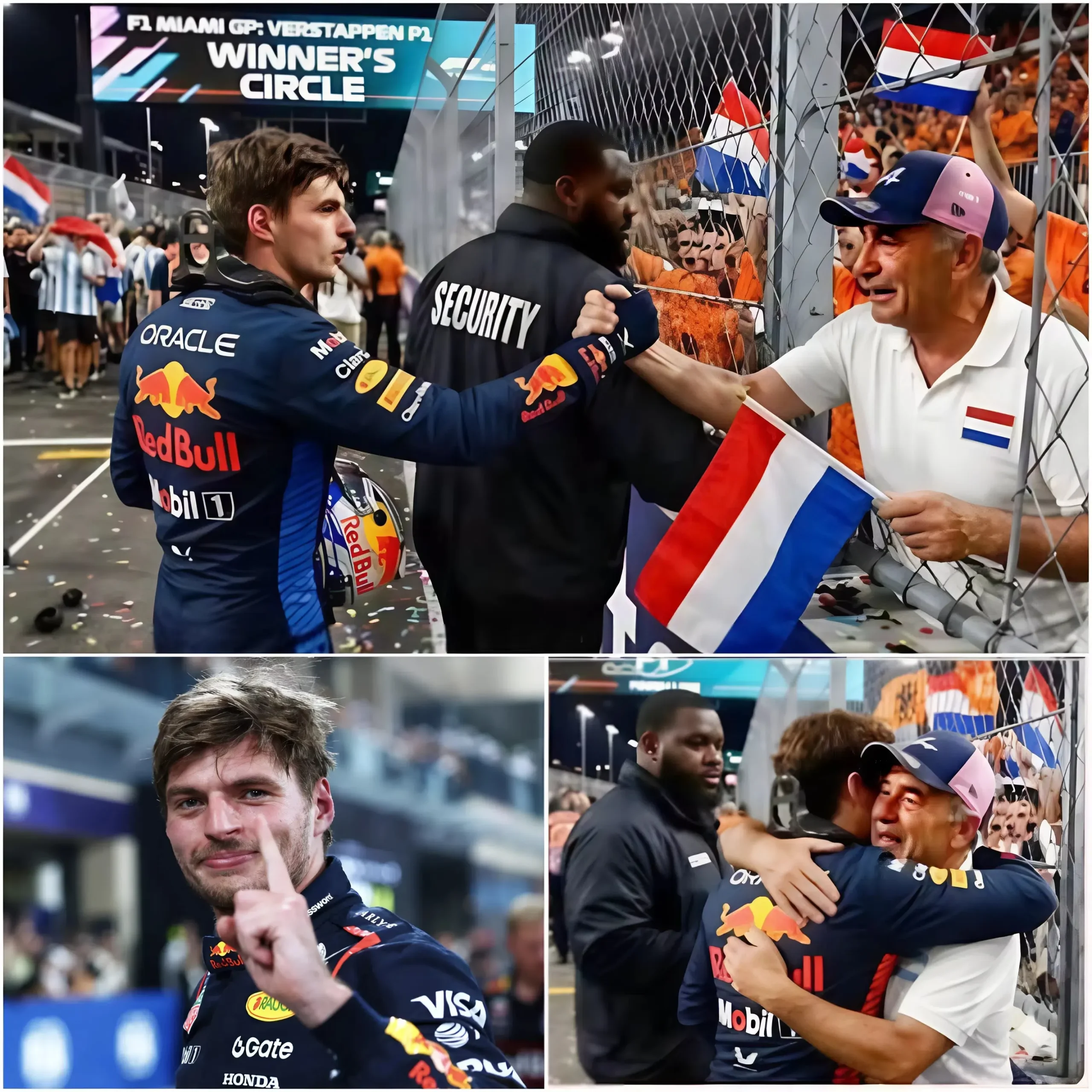 Cover Image for 😱 Security personnel were about to step in, but Max Verstappen calmly raised his hand and said, “Let him through.”